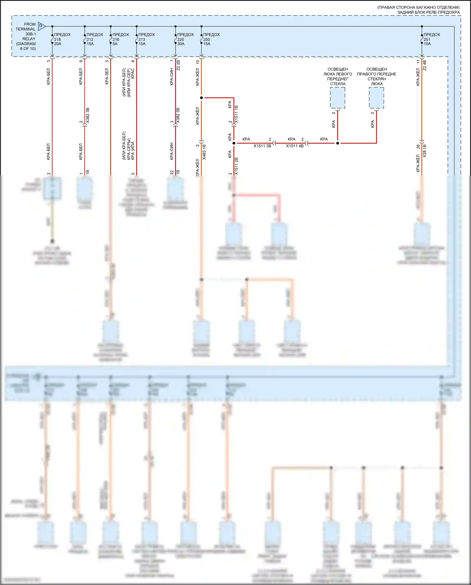 X6 BMW G06 (2019-2023): Электросхема блока предохранителей реле (7 из 10) 