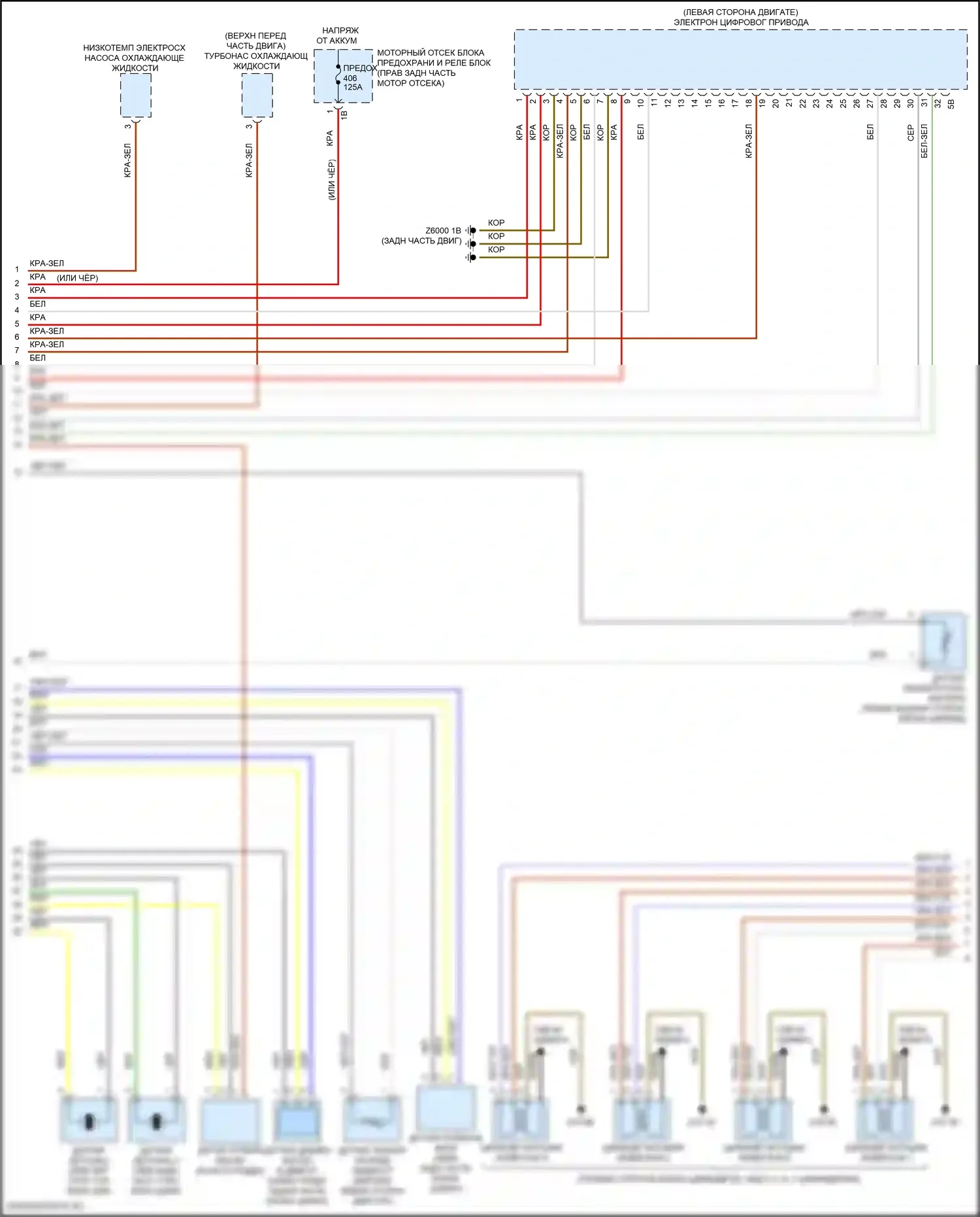 X6 BMW G06 (2019-2023): Электросхема двигателя 3,0л турбо (4 из 6) 