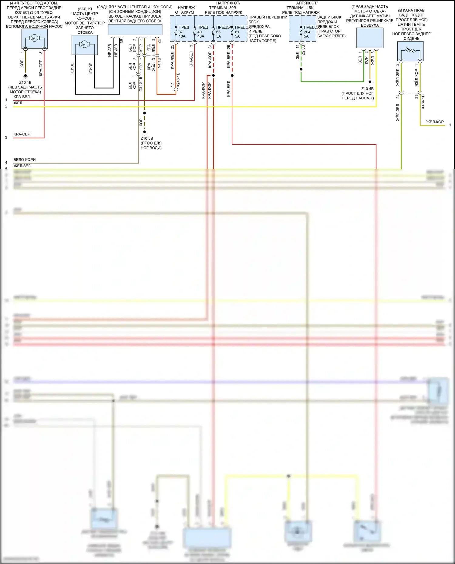 X6 BMW G06 (2019-2023): Электросхема климат контроля, с задним автоматическим климат-контролем (3 из 6) 