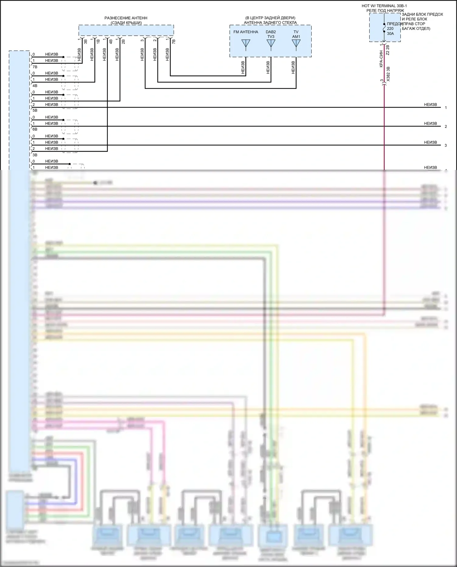 X6 BMW G06 (2019-2023): Электросхема аудиоблока приемника, средний уровень (1 из 5) 