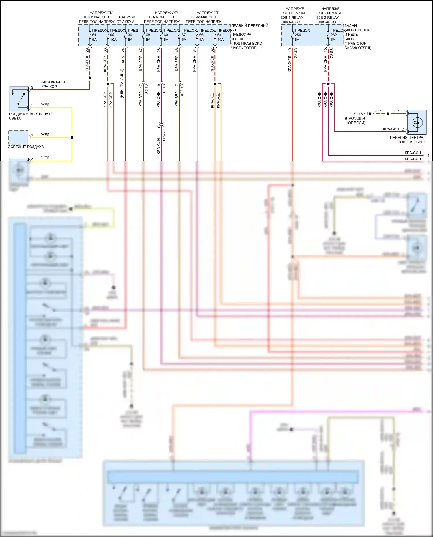 X6 BMW G06 (2019-2023): Электросхема освещения салона (1 из 6) 