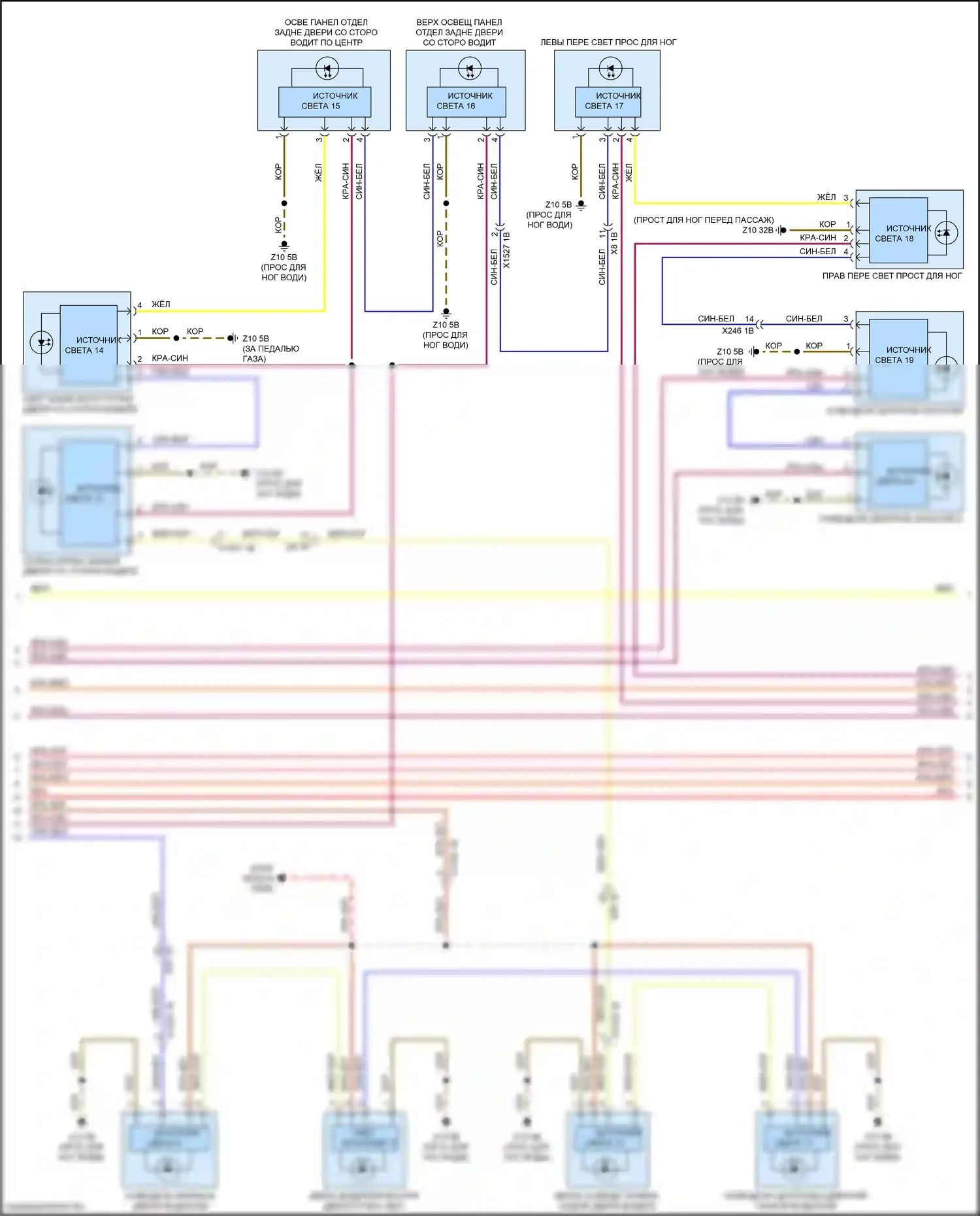 X6 BMW G06 (2019-2023): Электросхема освещения салона (5 из 6) 