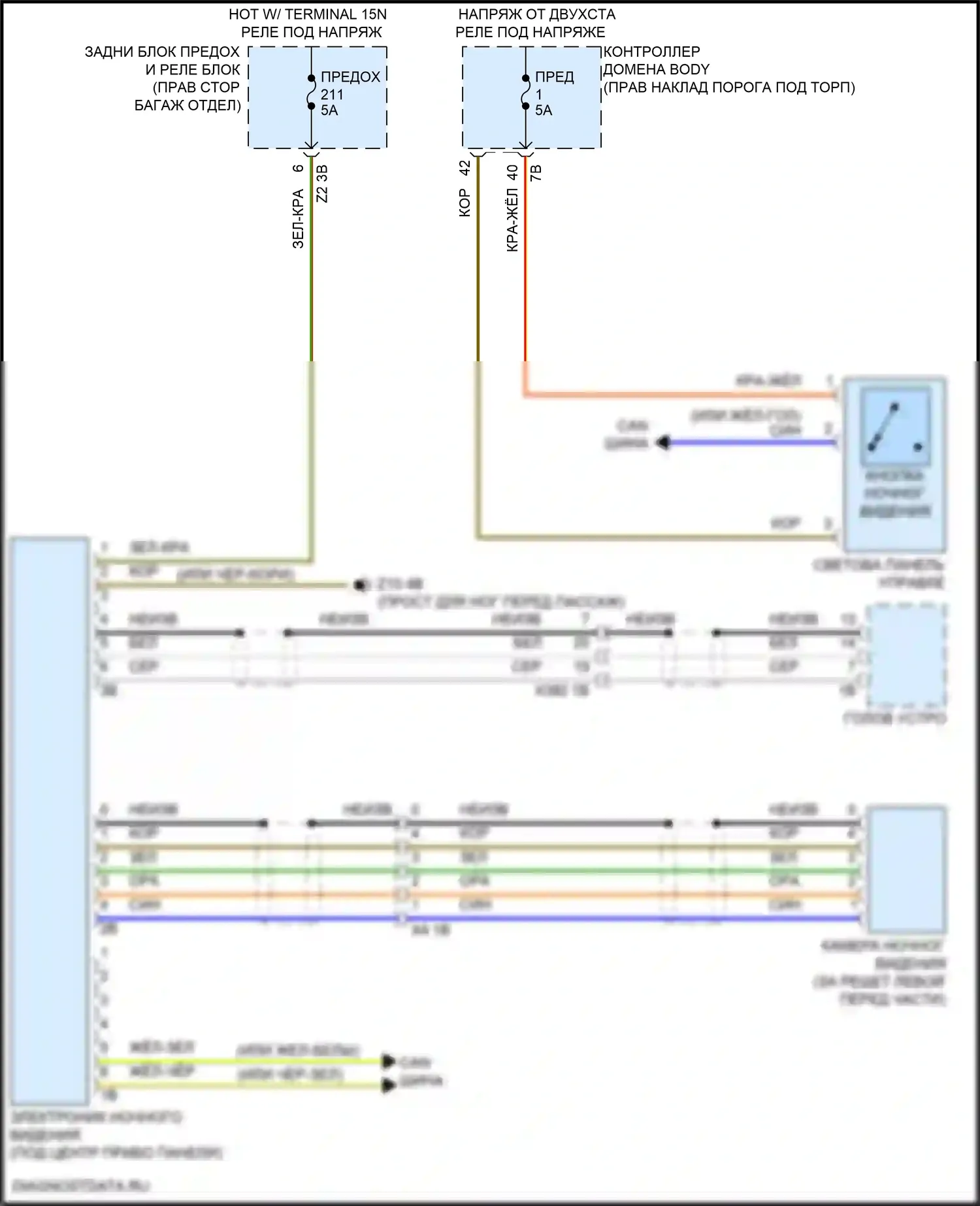 X6 BMW G06 (2019-2023): Электронная электросхема ночного видения 