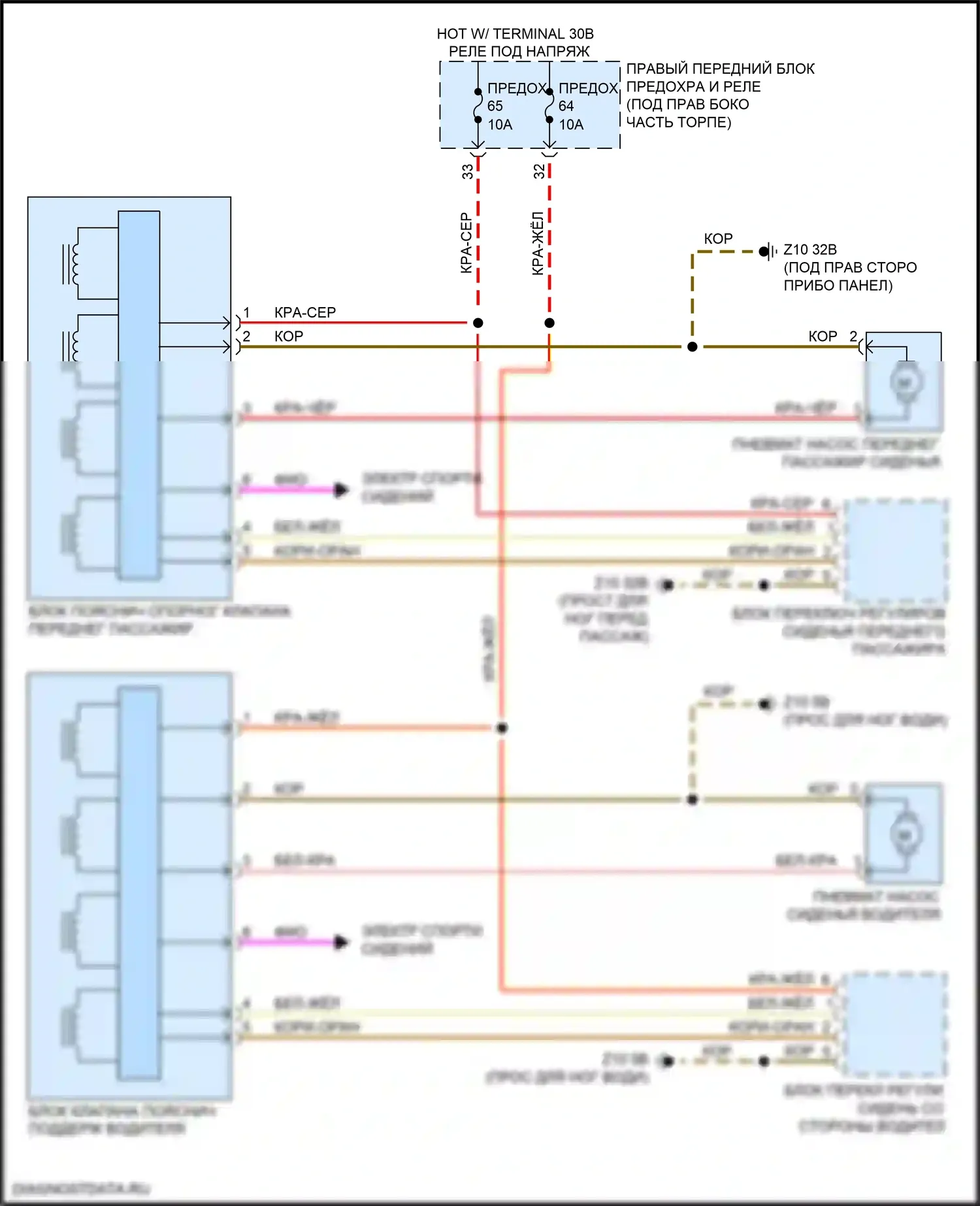 X6 BMW G06 (2019-2023): Поясничная электросхема 