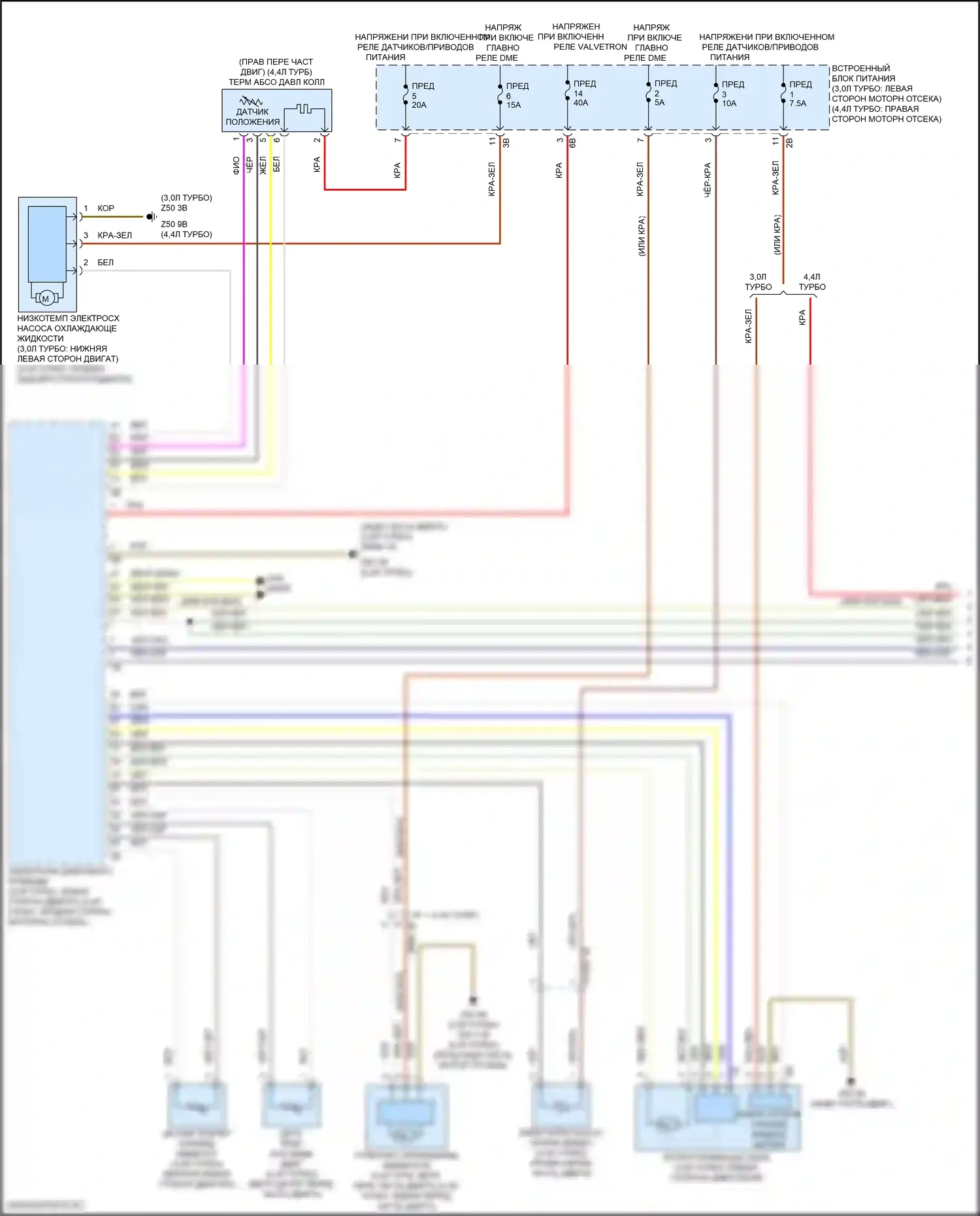 X6 BMW G06 (2019-2023): Электросхема вентилятора охлаждения (1 из 2) 