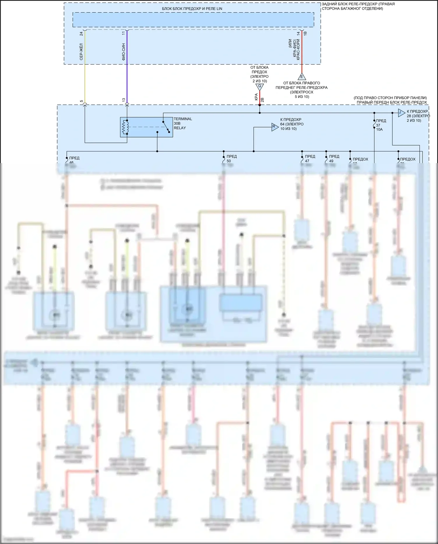 X7 BMW G07 рестайлинг (2022-2024): Электросхема блока предохранителей реле (3 из 10) 