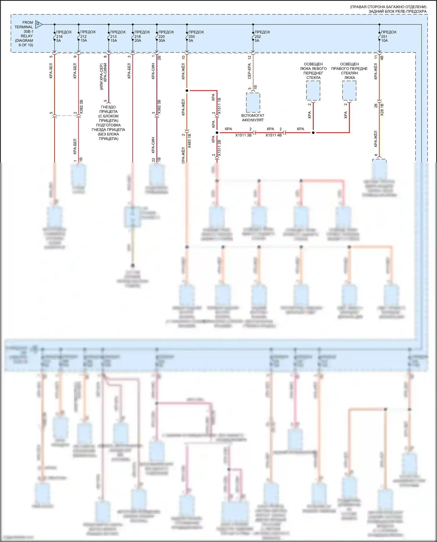 X7 BMW G07 рестайлинг (2022-2024): Электросхема блока предохранителей реле (7 из 10) 