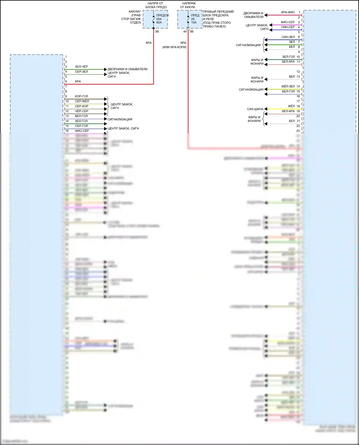 X7 BMW G07 рестайлинг (2022-2024): Электросхема блоков управления кузовом (2 из 3) 