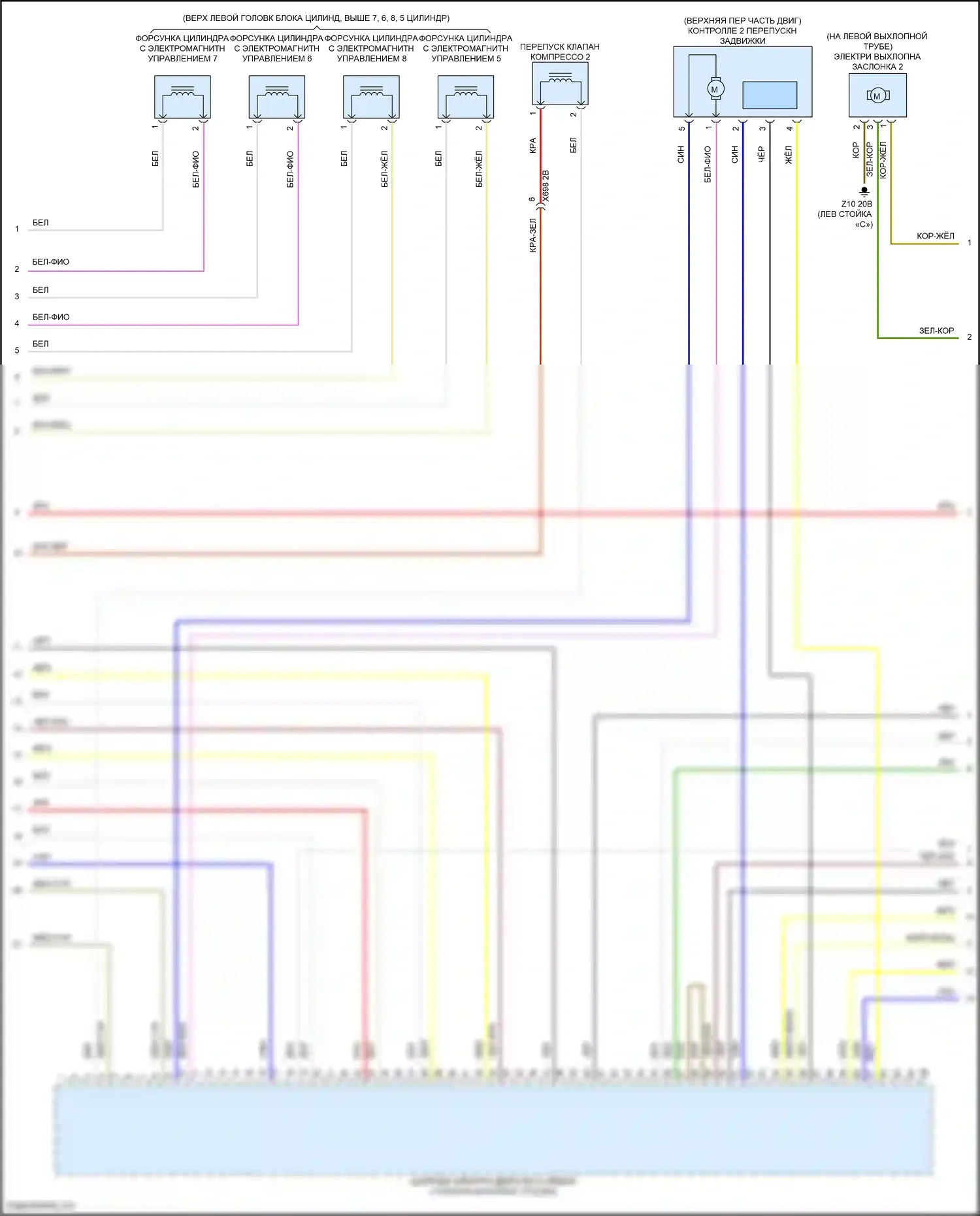 X7 BMW G07 рестайлинг (2022-2024): Электросхема двигателя 4,4л турбогибрида (9 из 11) 