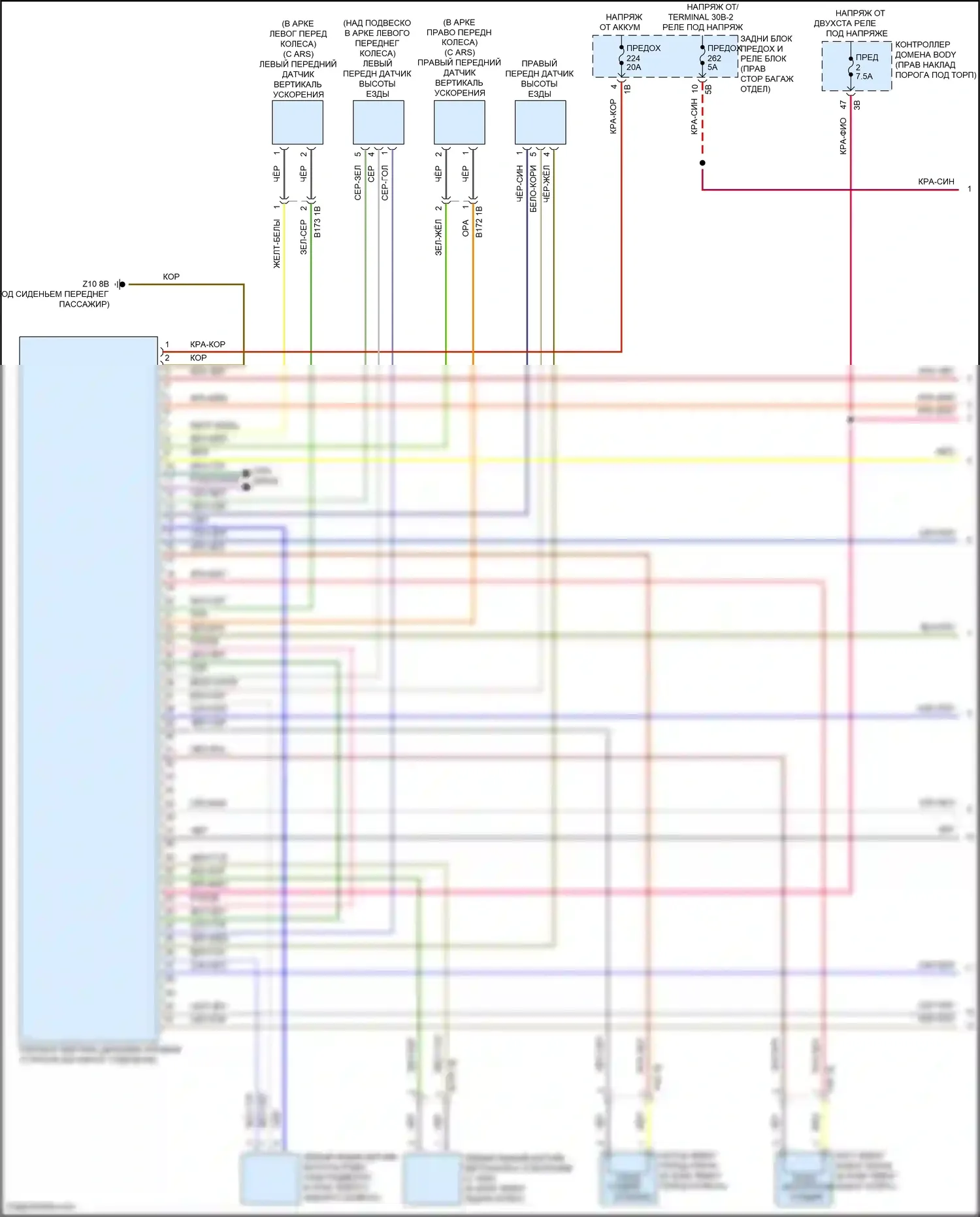 X7 BMW G07 рестайлинг (2022-2024): Электросхема подвески динамического привода (1 из 2) 