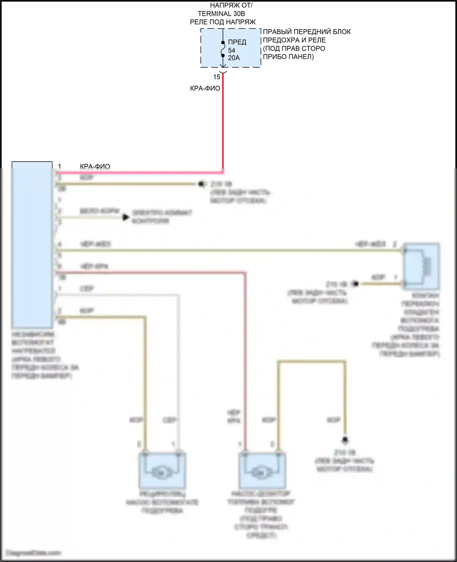 X7 BMW G07 рестайлинг (2022-2024): Электросхема автономного отопления 