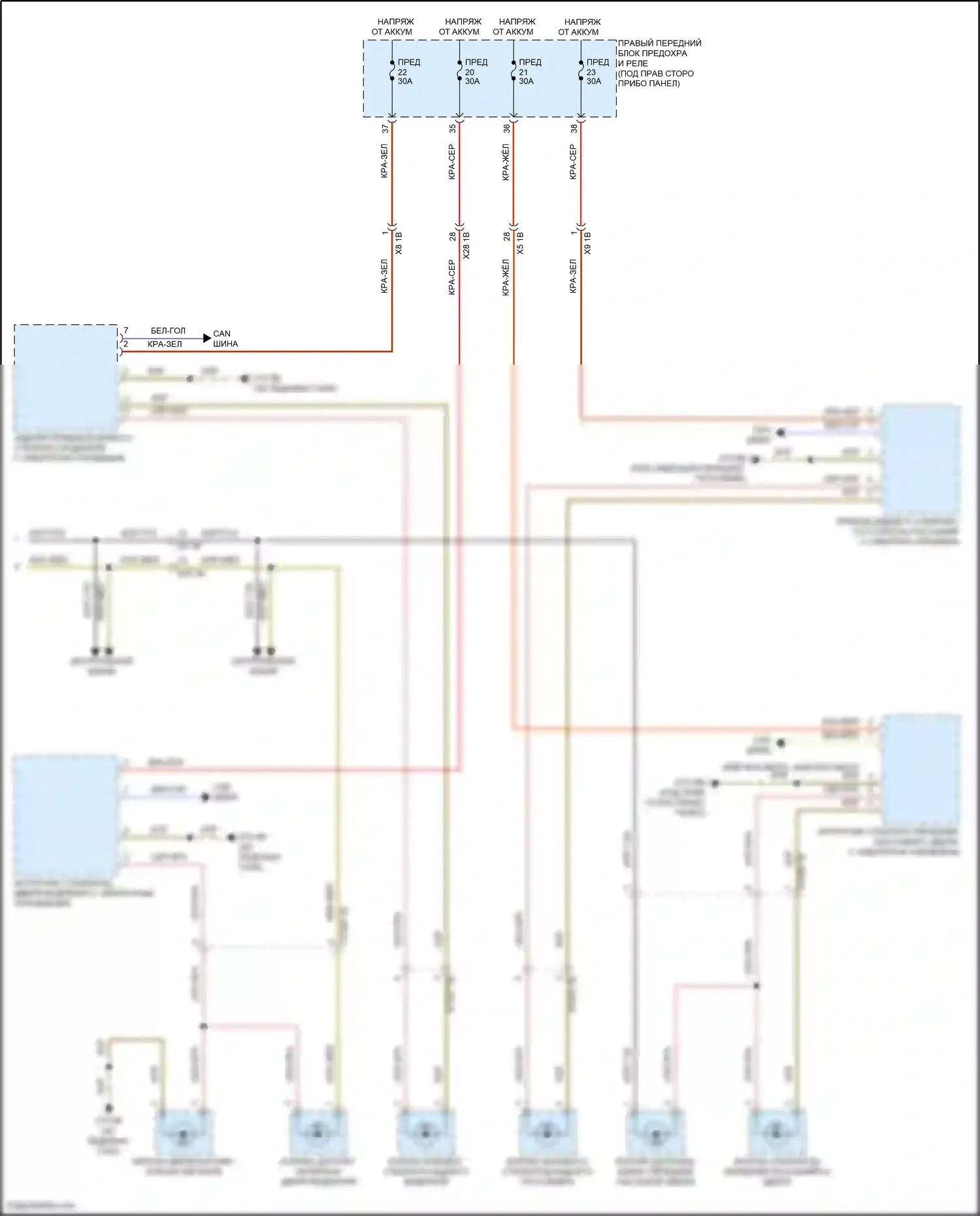 X7 BMW G07 рестайлинг (2022-2024): Электросхема подсветки приборной панели (3 из 3) 