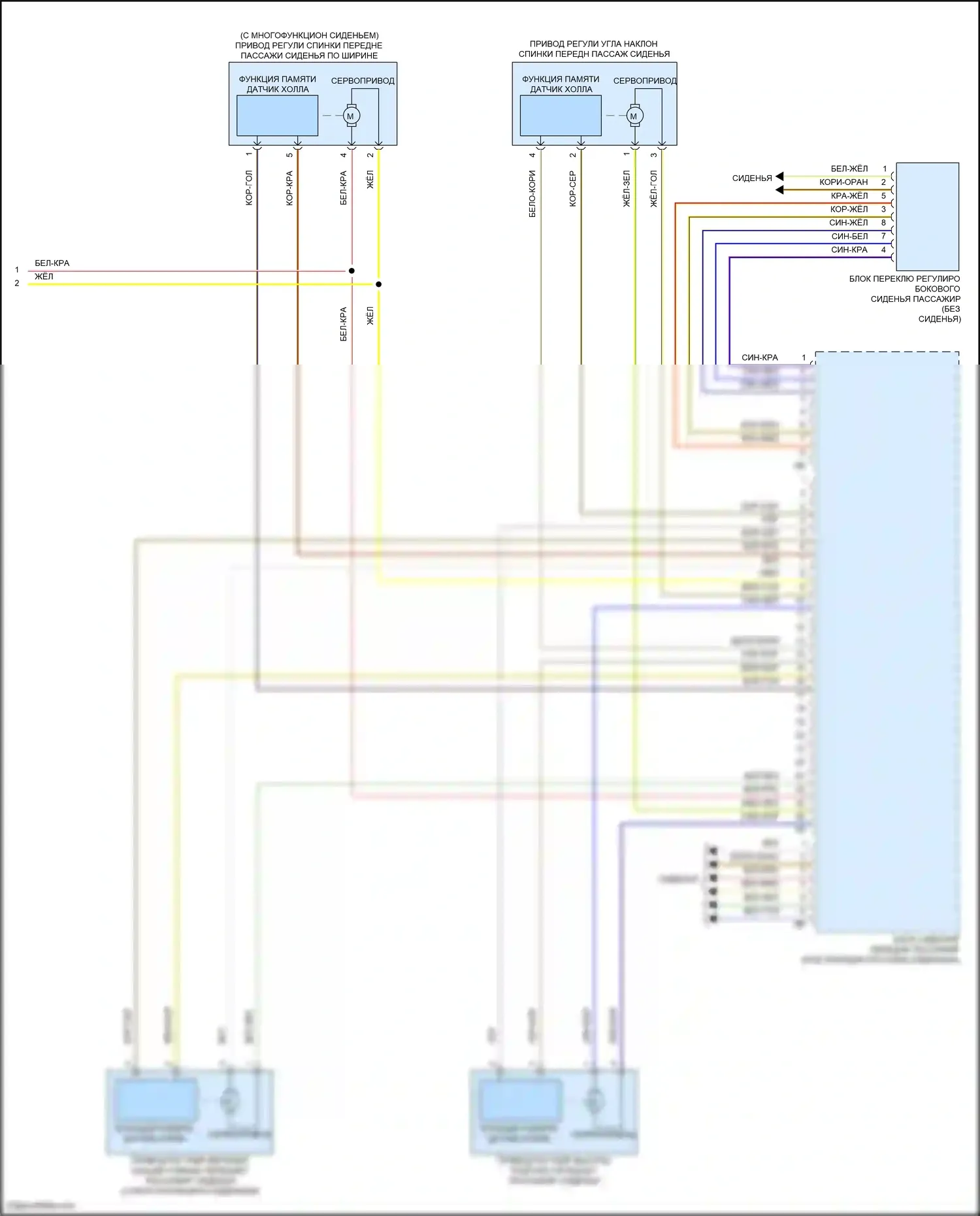 X7 BMW G07 рестайлинг (2022-2024): Электросхема сиденья памяти пассажира (2 из 2) 