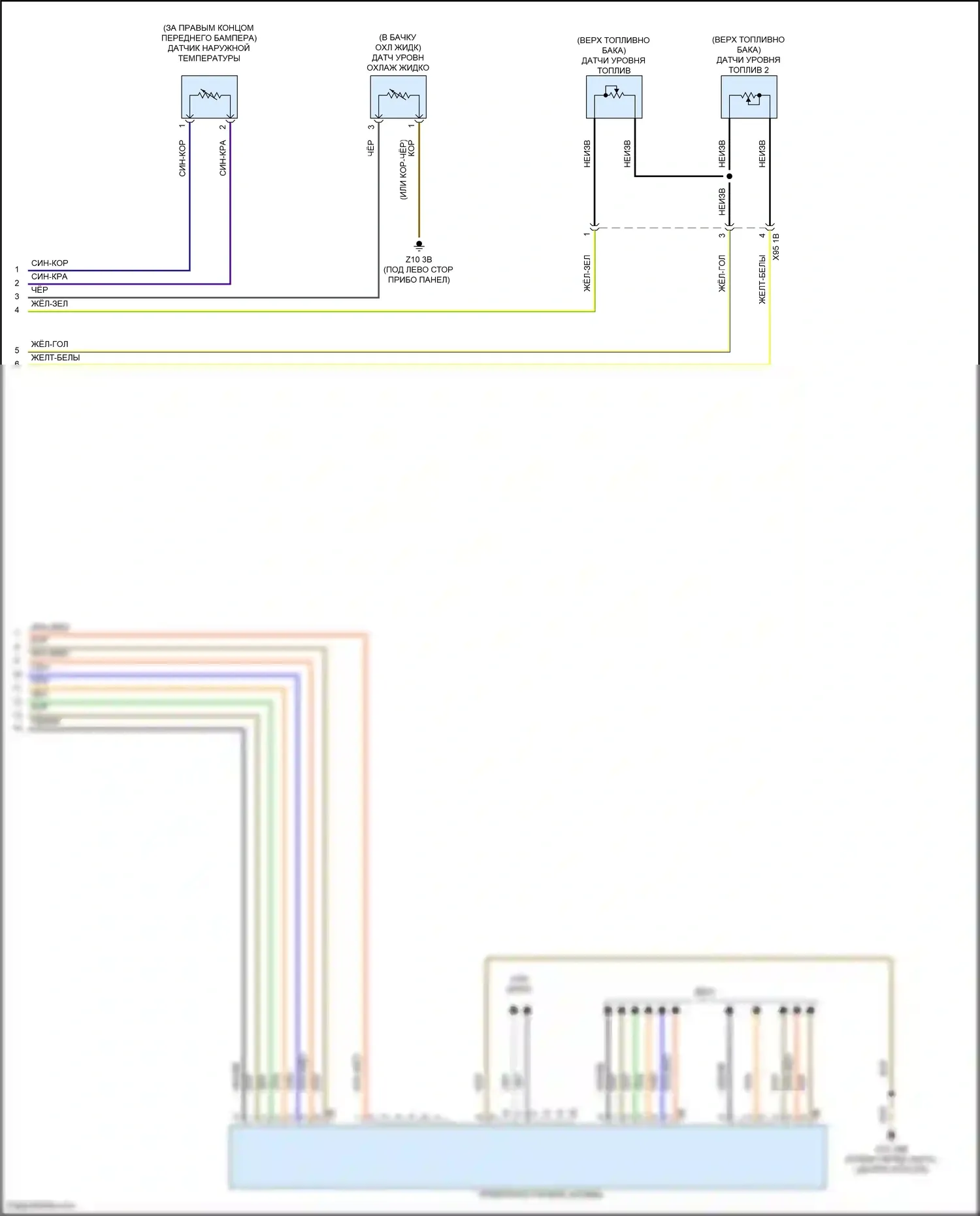 X7 BMW G07 рестайлинг (2022-2024): Электросхема приборной панели (2 из 2) 