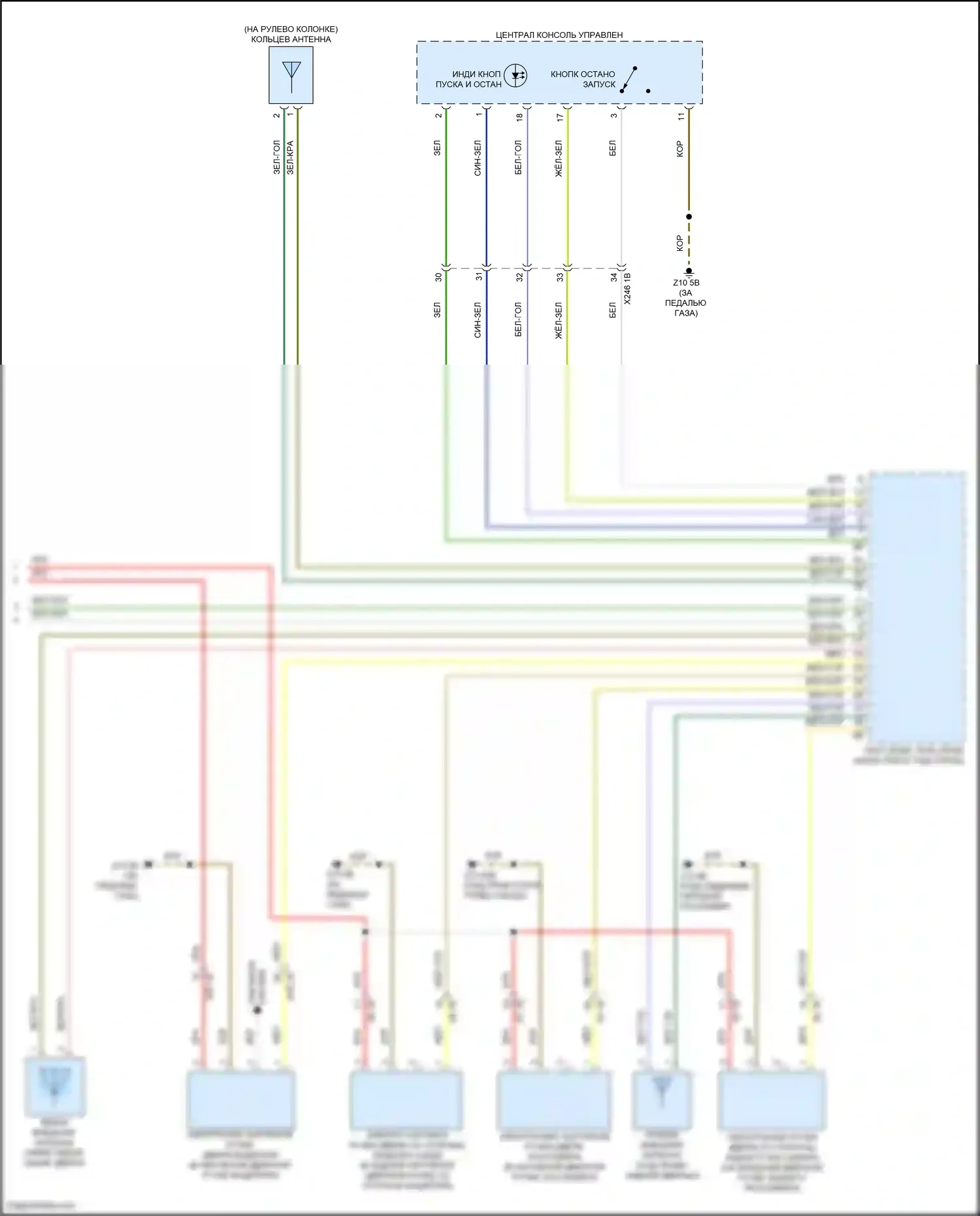 X7 BMW G07 рестайлинг (2022-2024): Электросхема системы бесключевого доступа (2 из 2) 