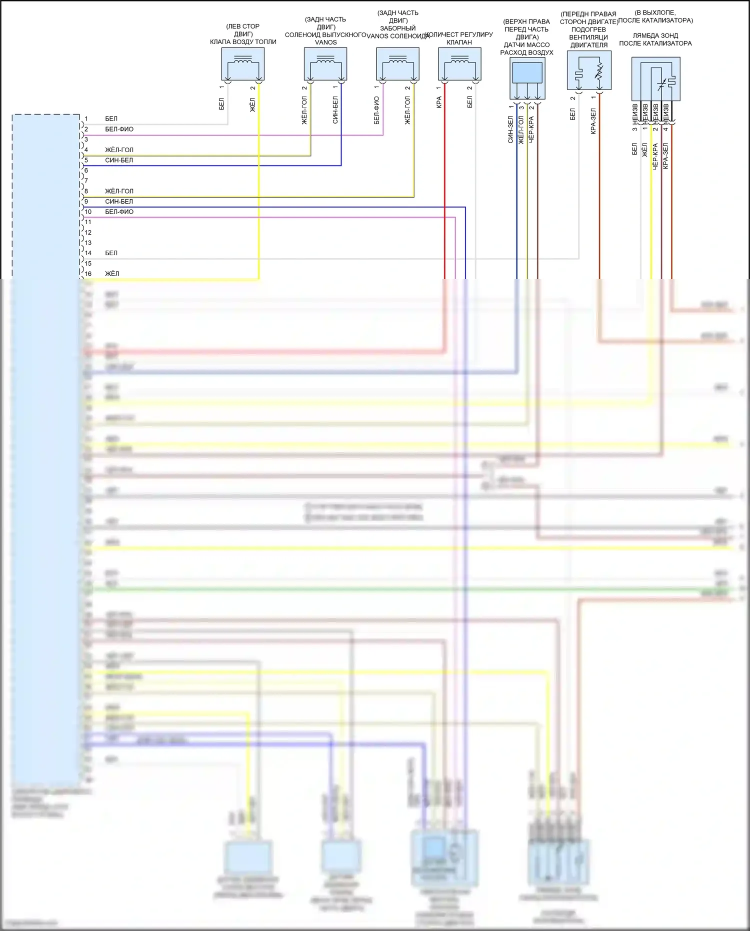 X7 BMW G07 (2018-2022): Электросхема двигателя 3,0л турбо (1 из 6) 