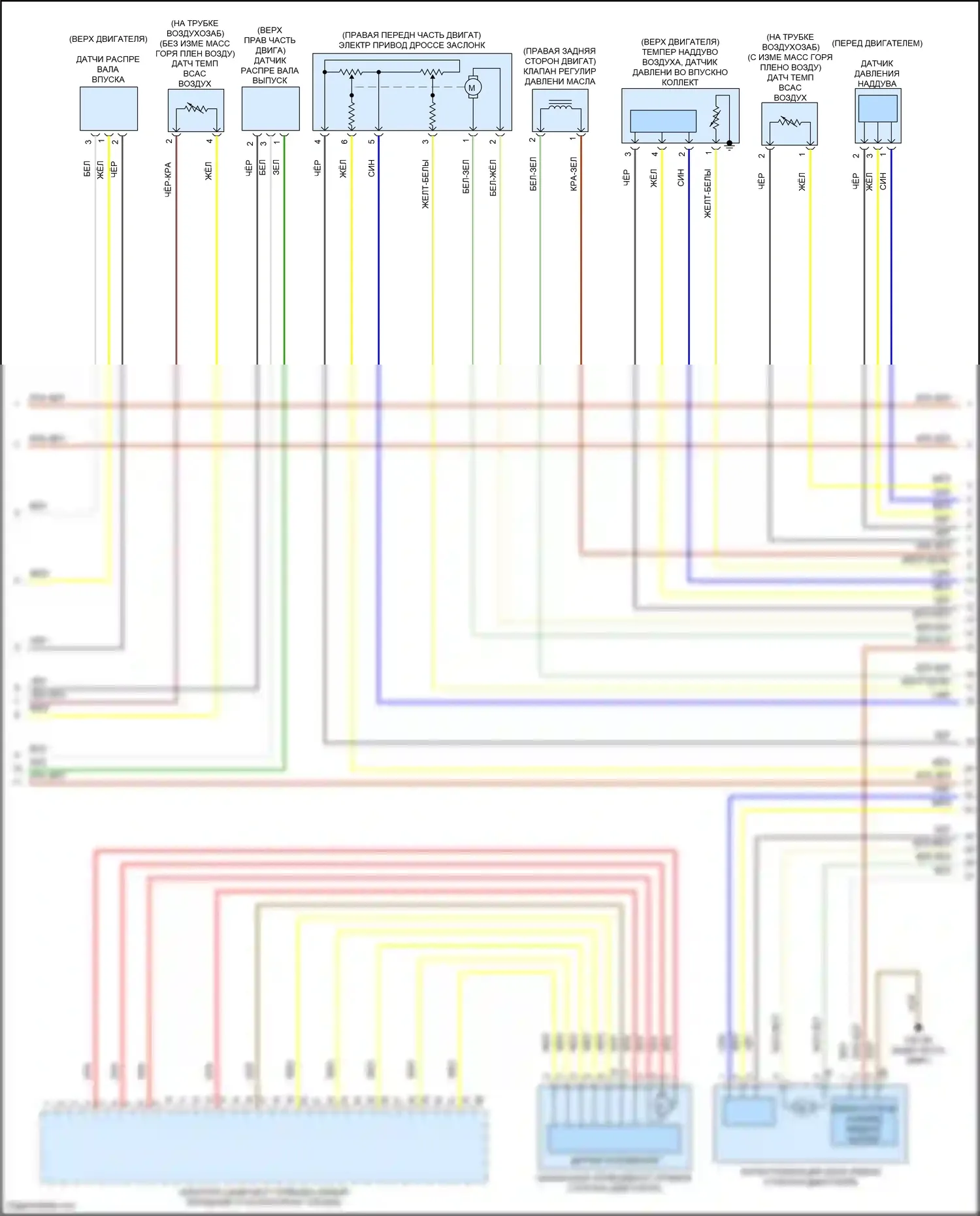 X7 BMW G07 (2018-2022): Электросхема двигателя 3,0л турбо (2 из 6) 