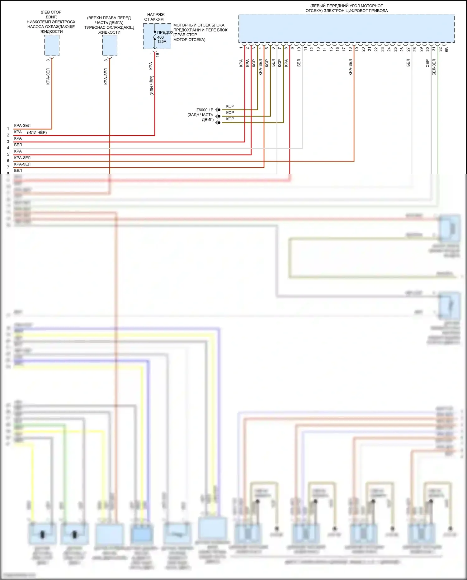 X7 BMW G07 (2018-2022): Электросхема двигателя 3,0л турбо (4 из 6) 