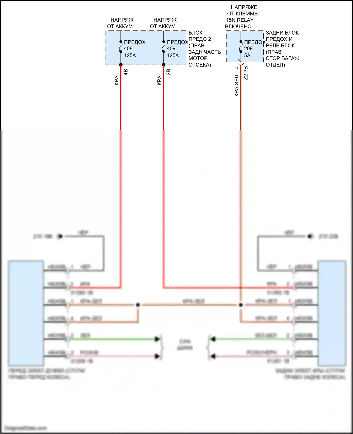 X7 BMW G07 (2018-2022): Электросхема электропроводки активной стабилизации крена 