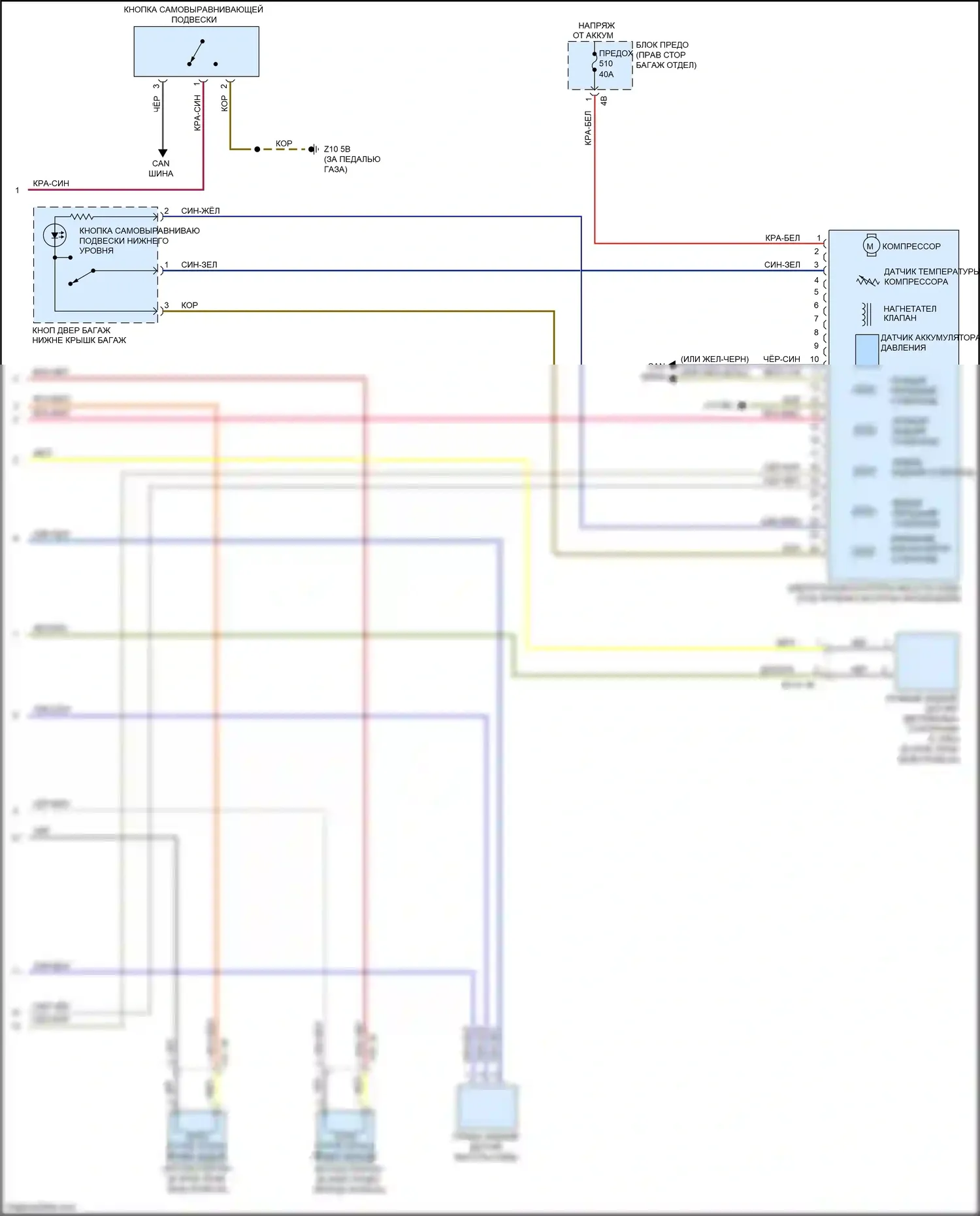 X7 BMW G07 (2018-2022): Электросхема подвески динамического привода (2 из 2) 