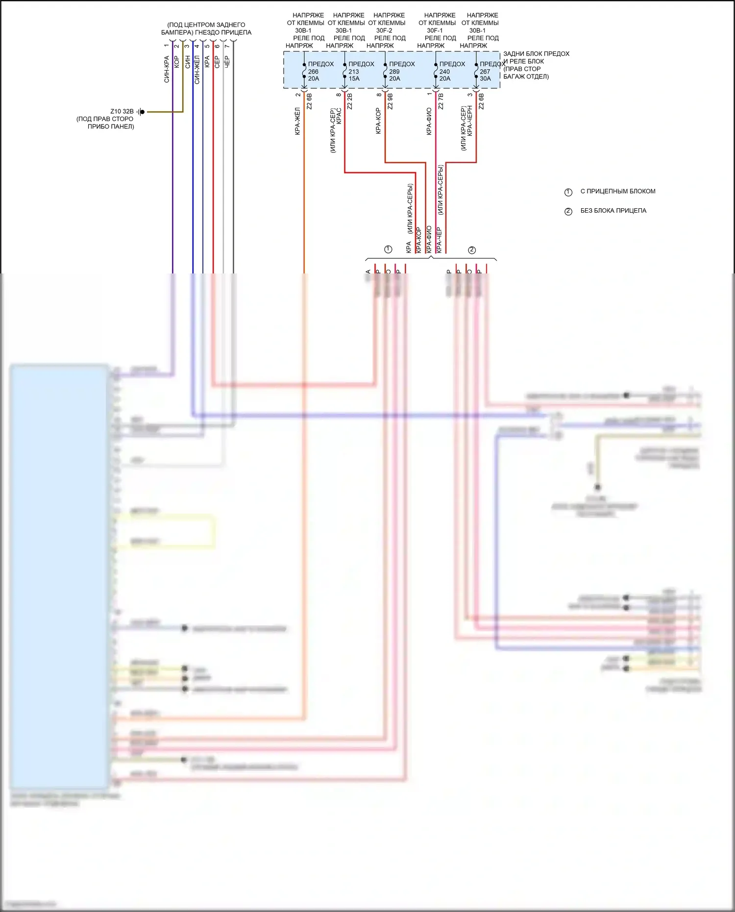 X7 BMW G07 (2018-2022): Электросхема буксировки прицепа 