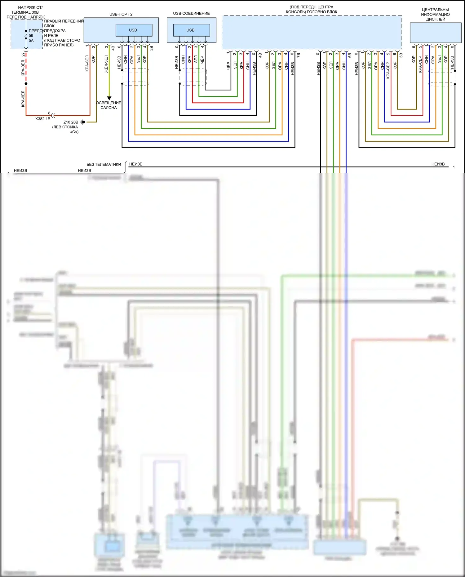 X7 BMW G07 (2018-2022): Электросхема аудиоблока приемника, средний уровень (3 из 5) 