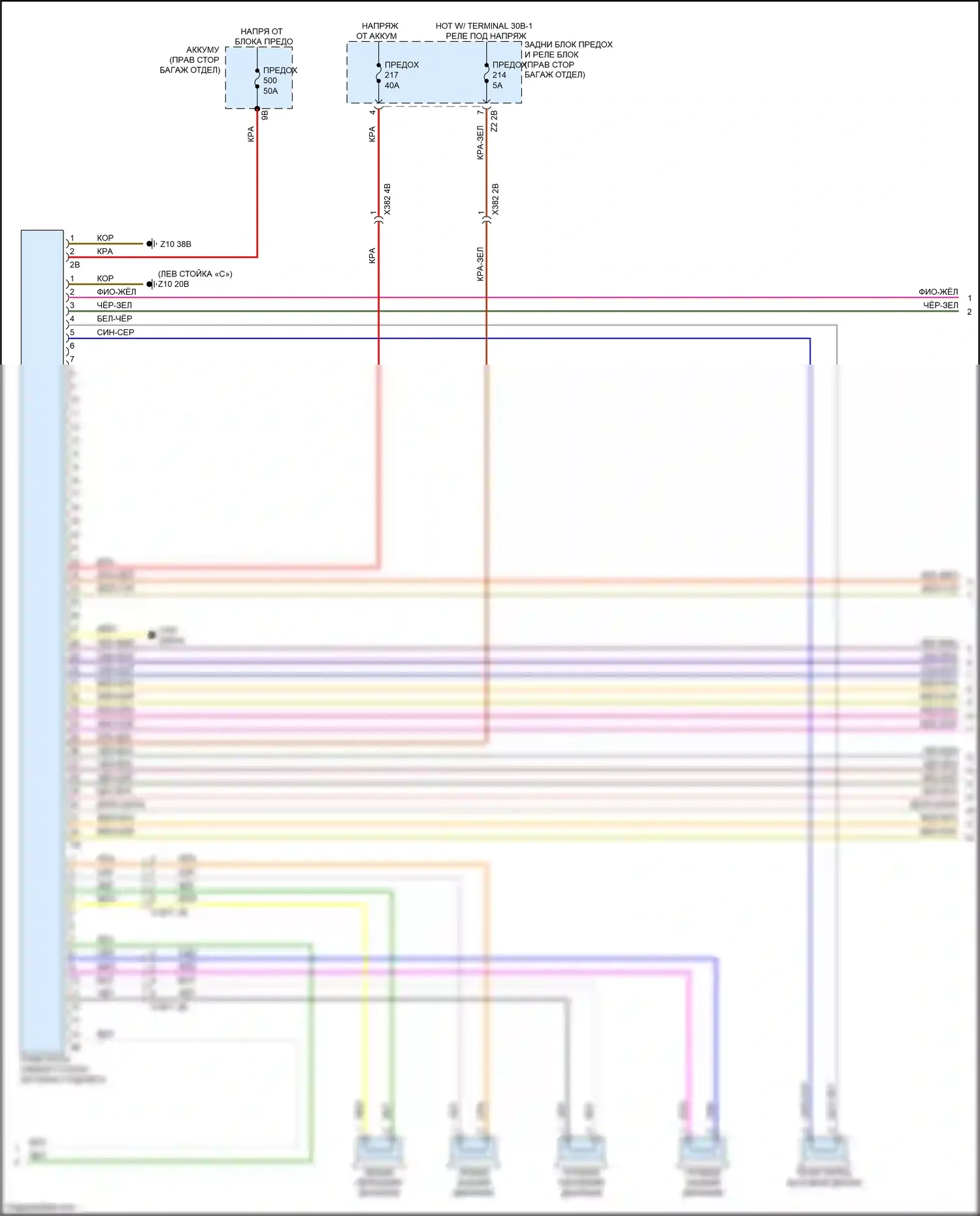 X7 BMW G07 (2018-2022): Электросхема аудиоблока приемника, высокий уровень (5 из 6) 