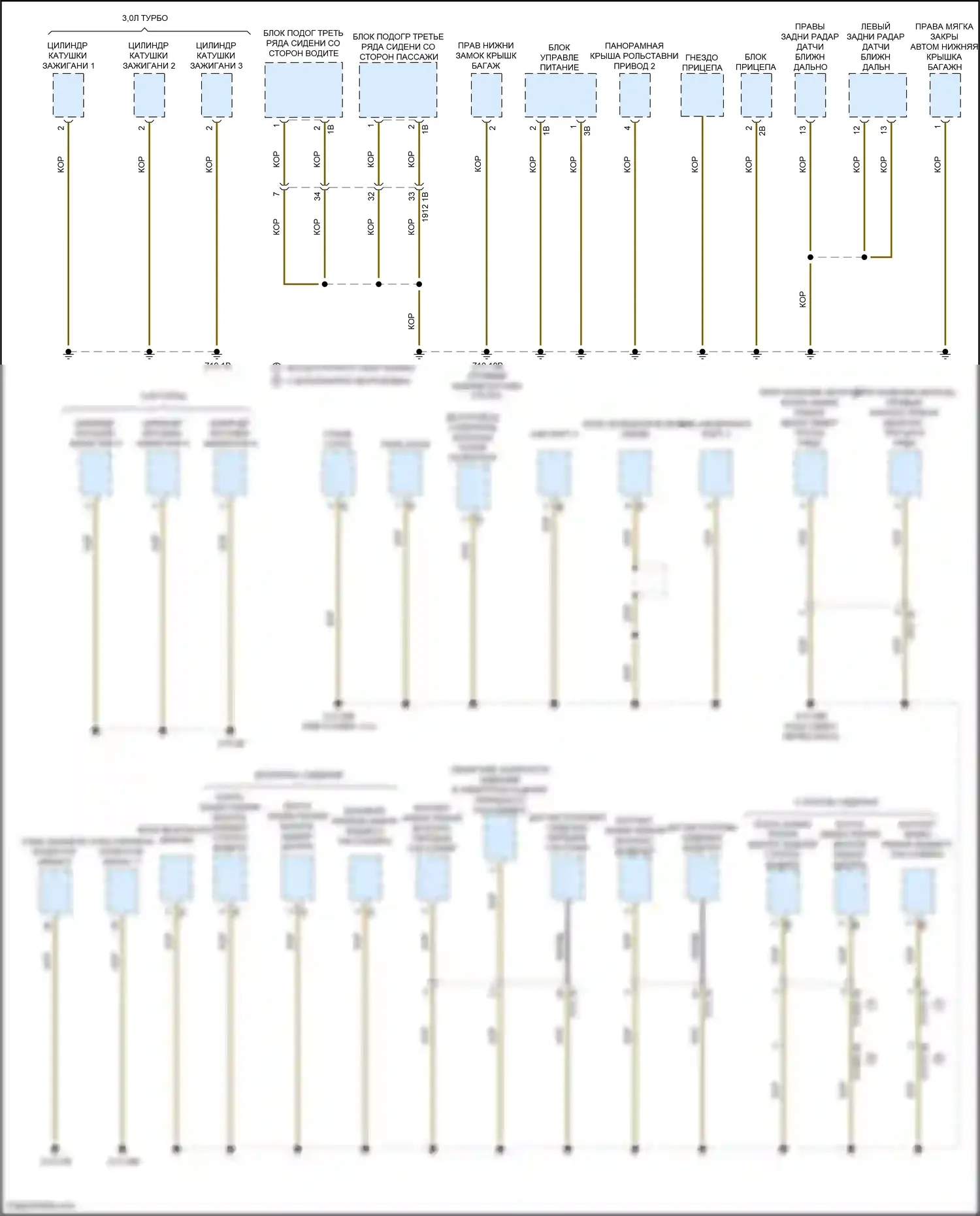 X7 BMW G07 (2018-2022): Электросхема разводки массы (2 из 8) 