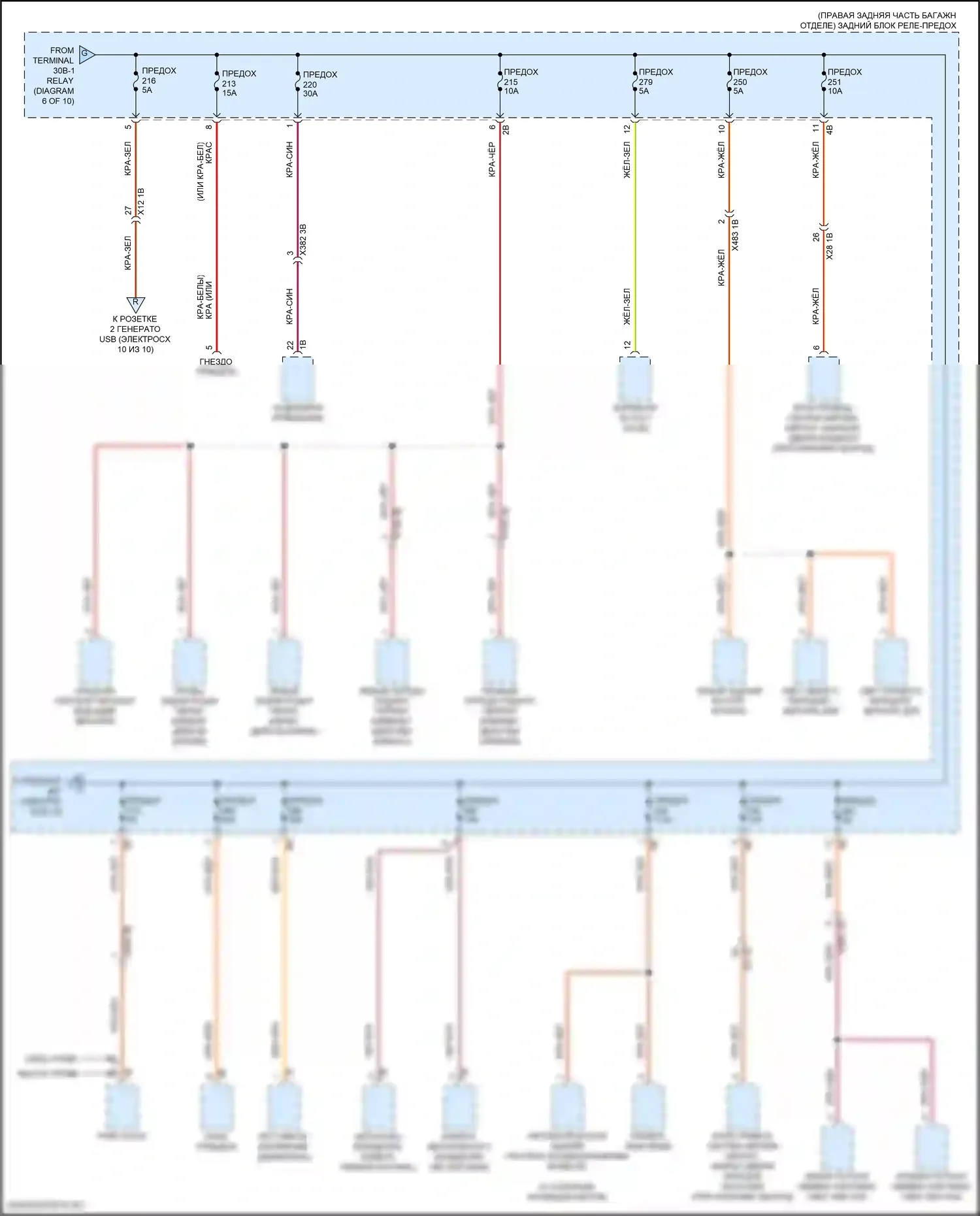 XM BMW G09 (2022-2024): Электросхема блока предохранителей реле (7 из 10) 