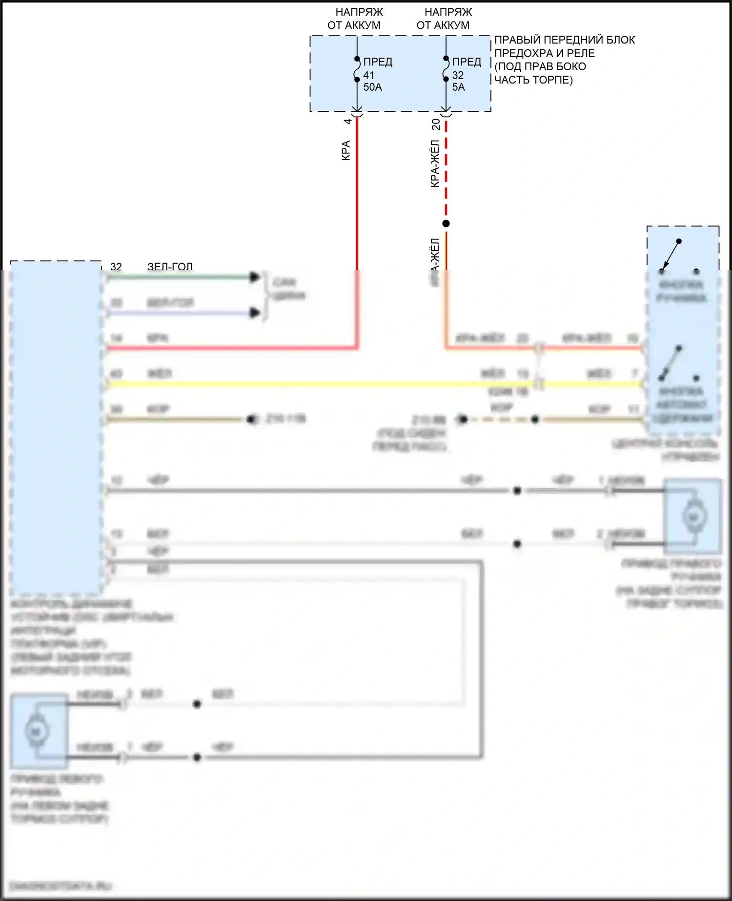 XM BMW G09 (2022-2024): Электросхема блокировки селектора 