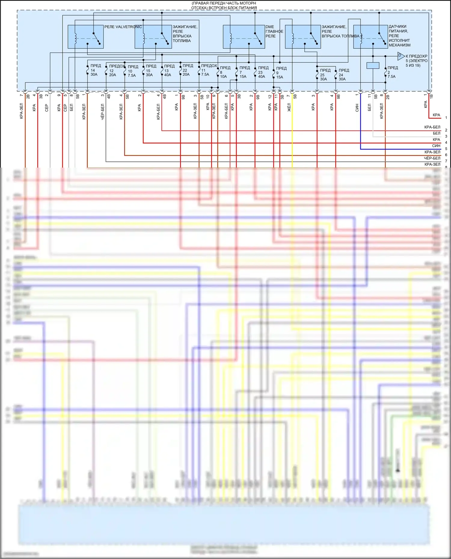 XM BMW G09 (2022-2024): Электросхема двигателя 4,4л турбогибрида (3 из 19) 
