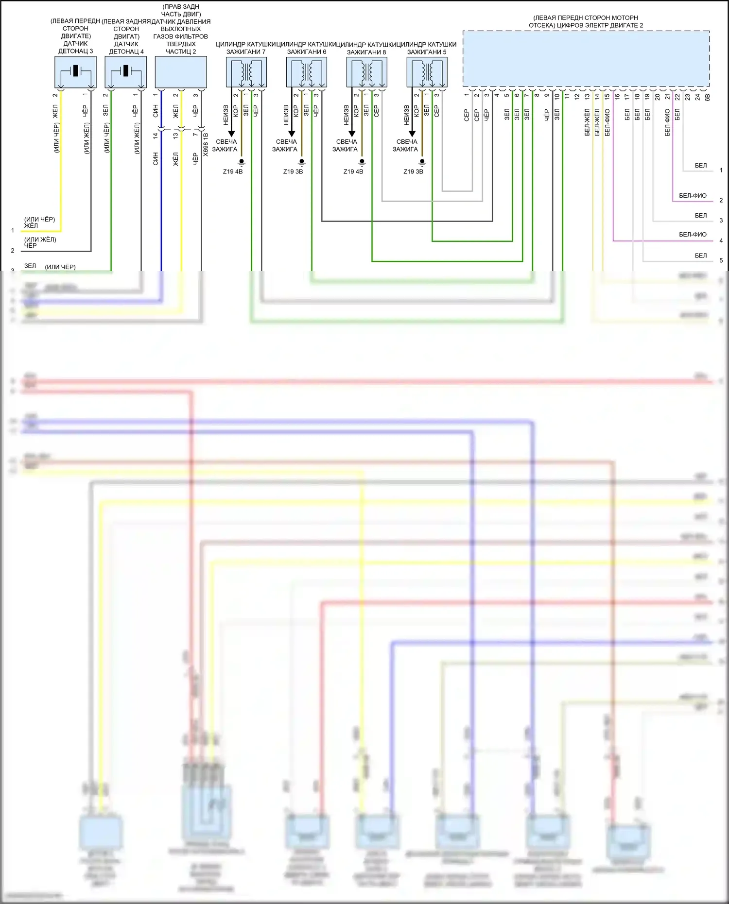 XM BMW G09 (2022-2024): Электросхема двигателя 4,4л турбогибрида (8 из 19) 