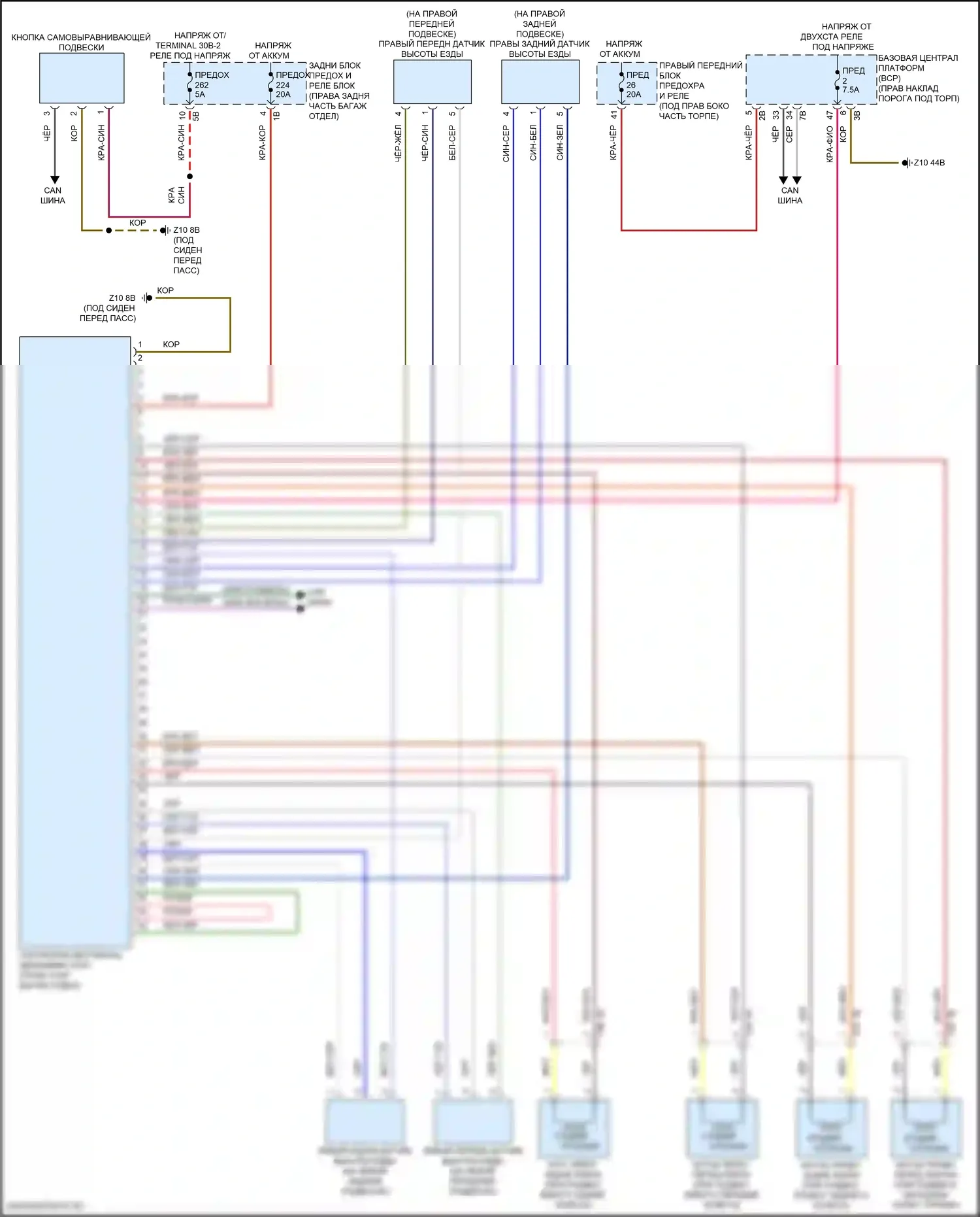 XM BMW G09 (2022-2024): Электросхема подвески динамического привода 