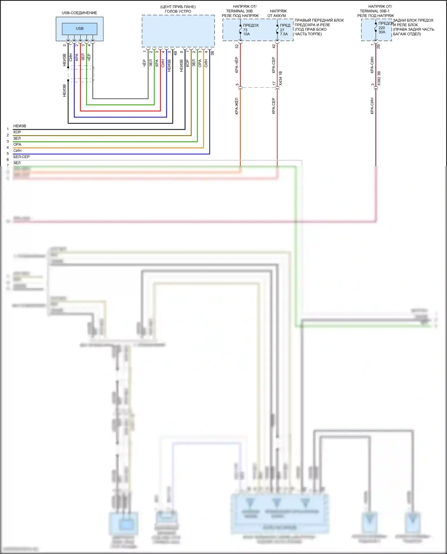 XM BMW G09 (2022-2024): Электросхема магнитолы, высокий уровень (3 из 6) 