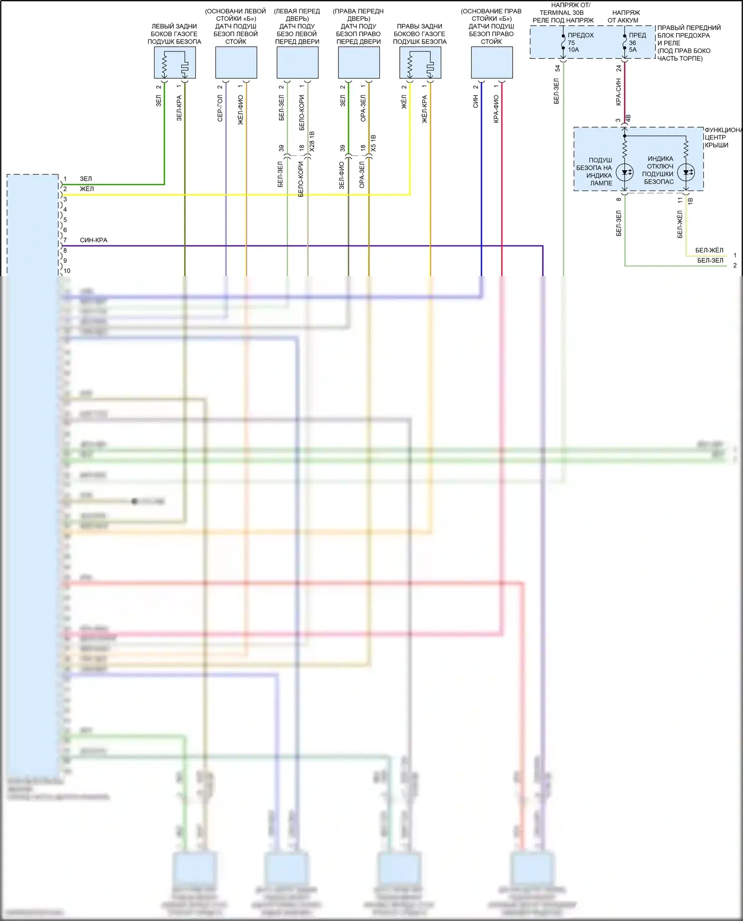 XM BMW G09 (2022-2024): Электросхема подушек безопасности (1 из 5) 