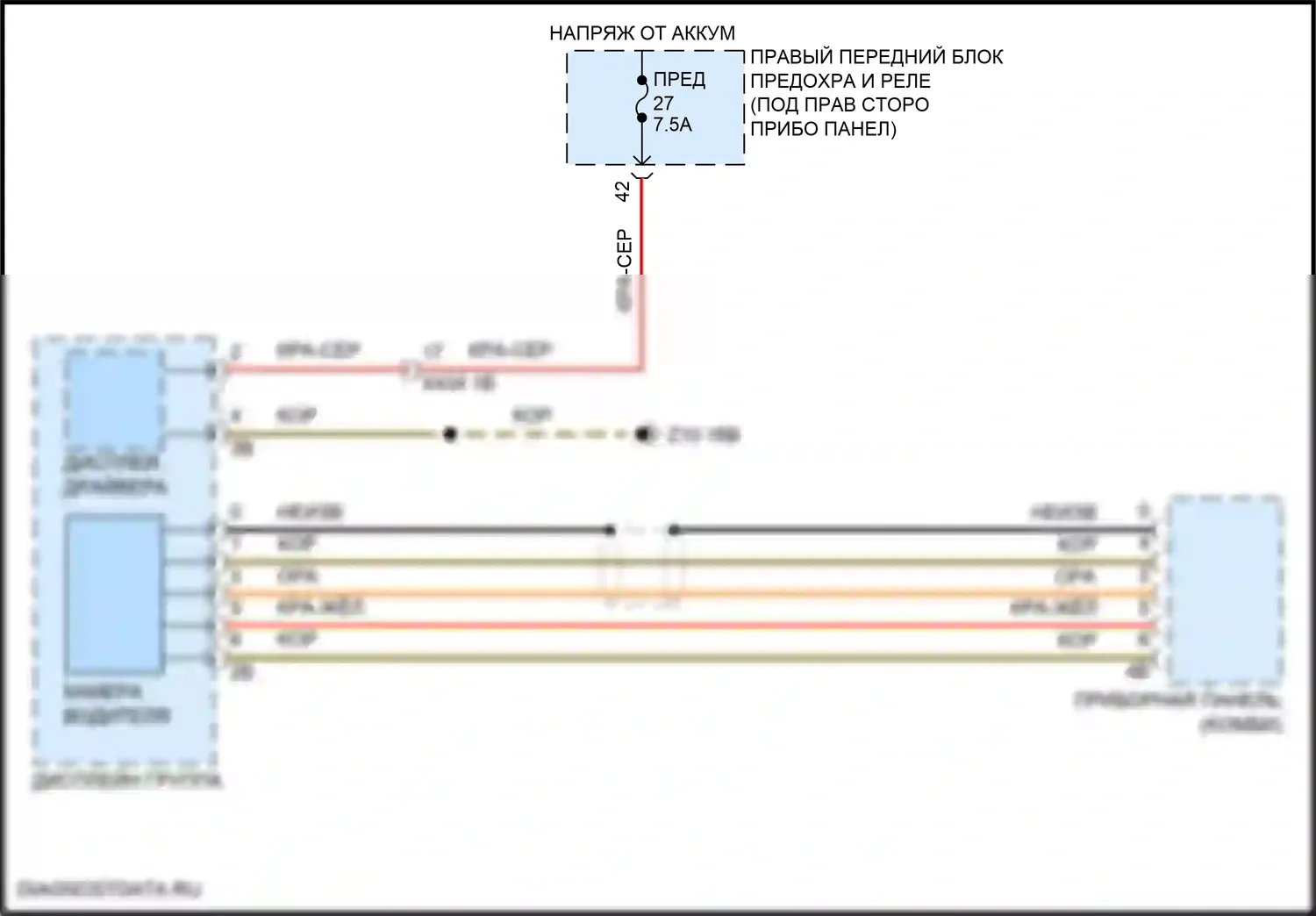 XM BMW G09 (2022-2024): Электросхема камеры водителя 