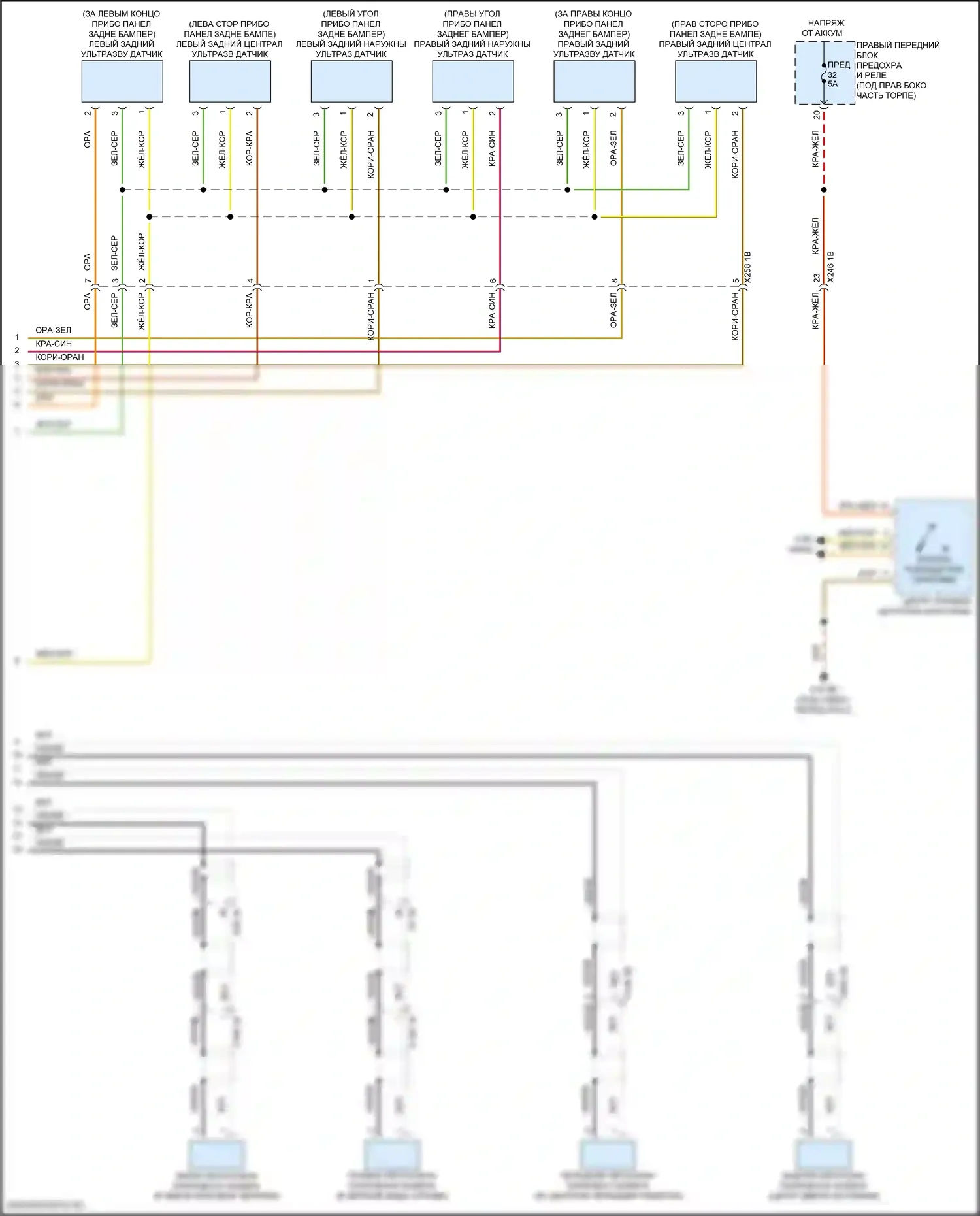 XM BMW G09 (2022-2024): Электросхема парктроника (2 из 2) 