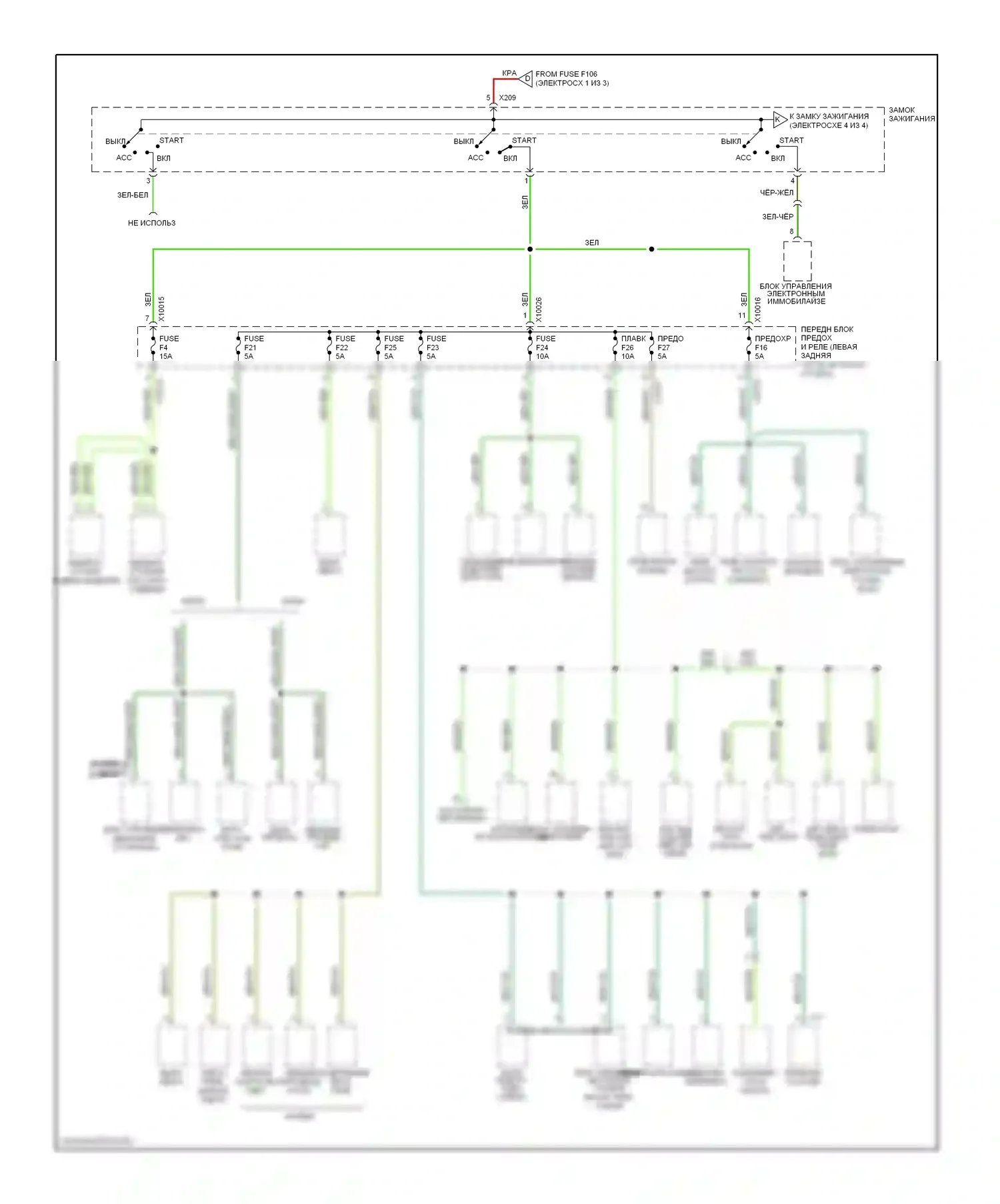 Z3 BMW E36 рестайлинг (2000-2002): Электросхема блока предохранителей реле (3 из 4) 