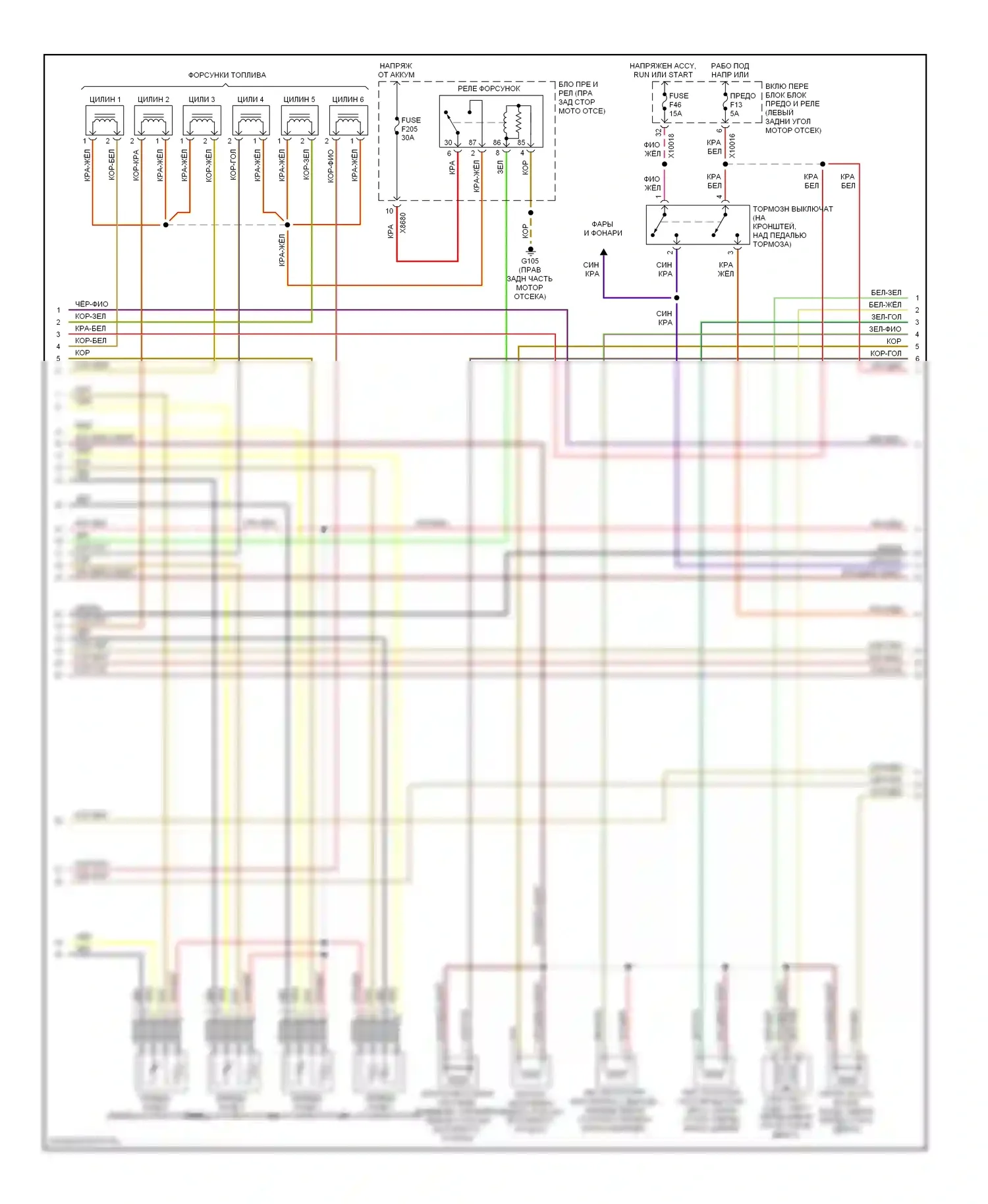 Z3 BMW E36 рестайлинг (2000-2002): Электросхема двигателя 3.0l (2 из 3) 