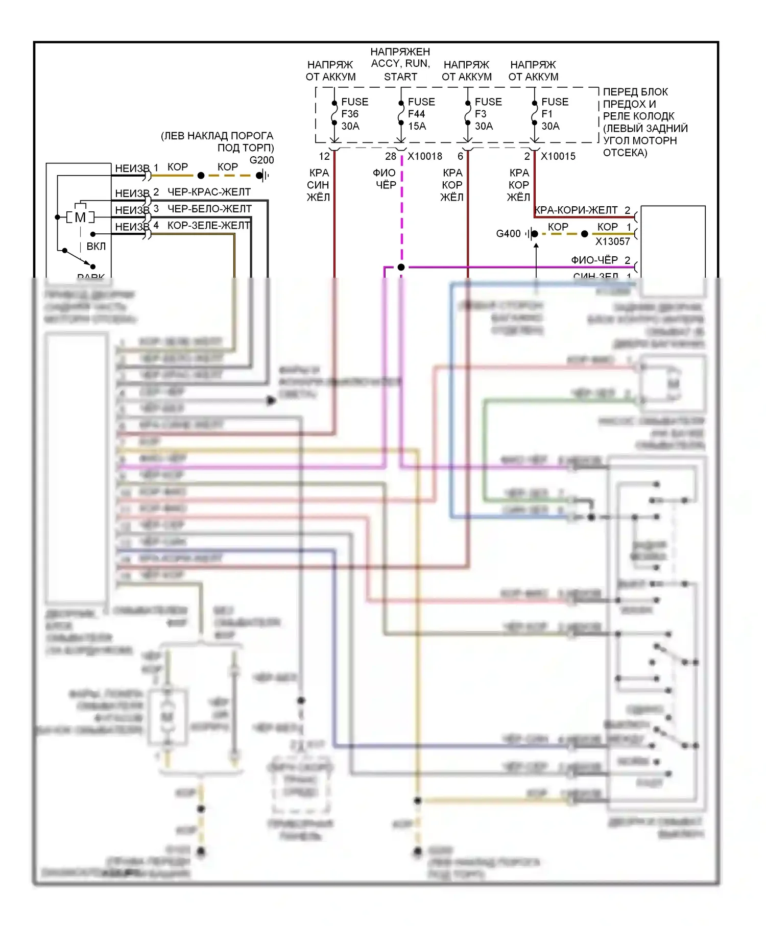Z3 BMW E36 рестайлинг (2000-2002): Дворники и омыватели электросхема, купе 