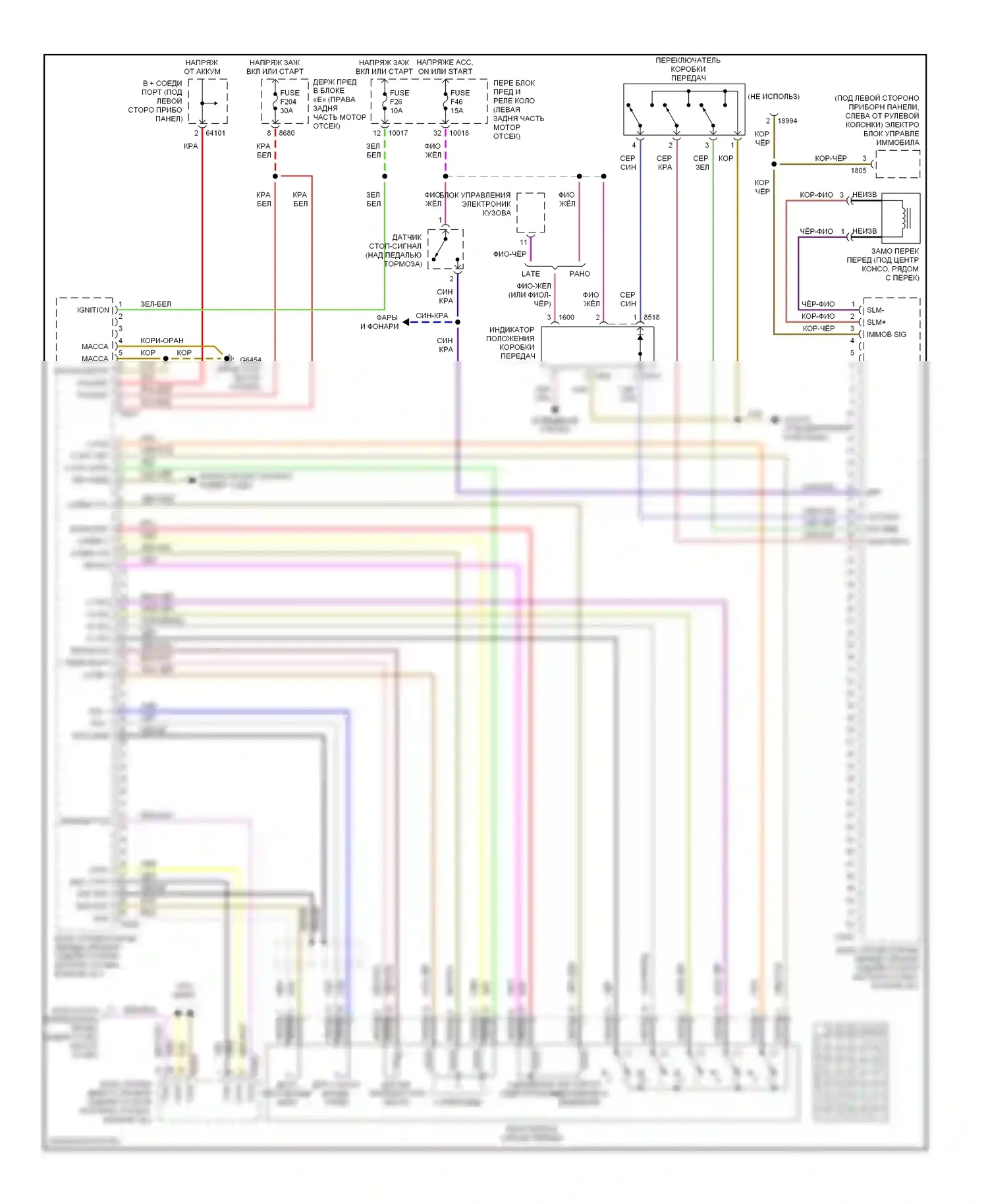 Z3 BMW E36 рестайлинг (2000-2002): Электросхема автоматической коробки передач 