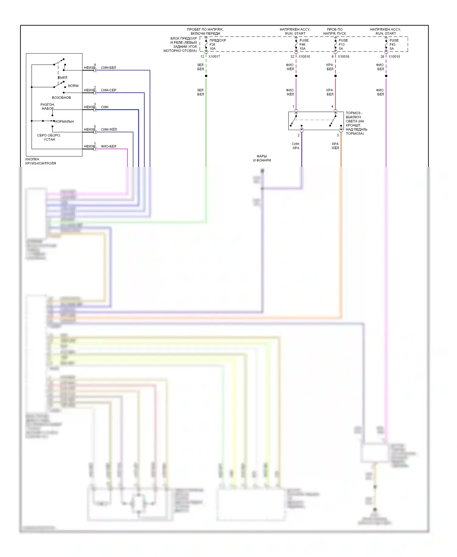 Z3 BMW E36 рестайлинг (2000-2002): Электросхема круиз-контроля 