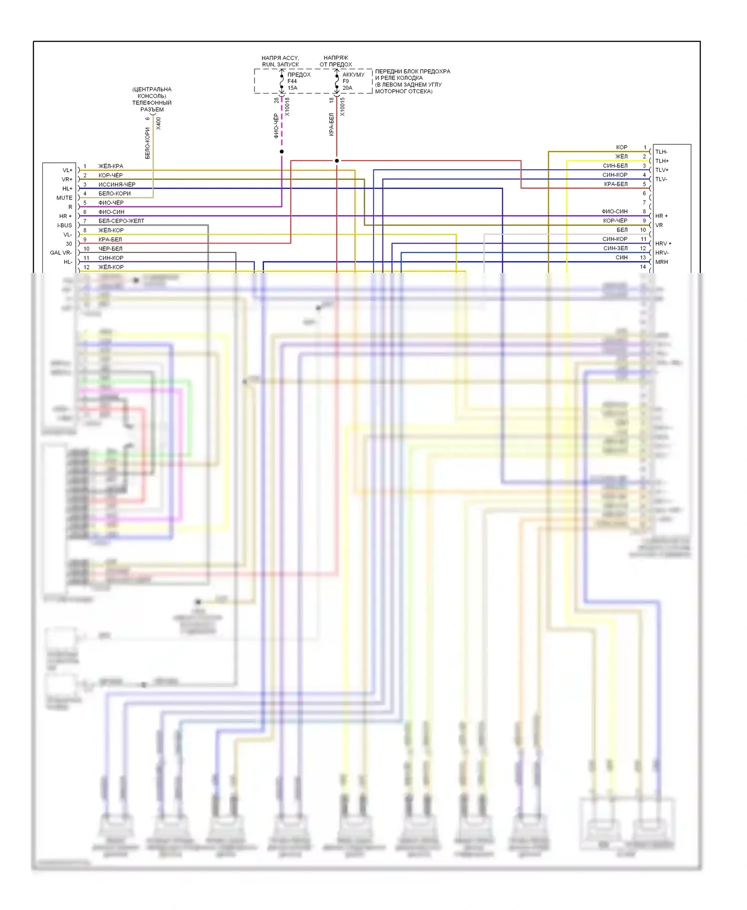 Z3 BMW E36 рестайлинг (2000-2002): Электросхема магнитолы, родстер без harman kardon 
