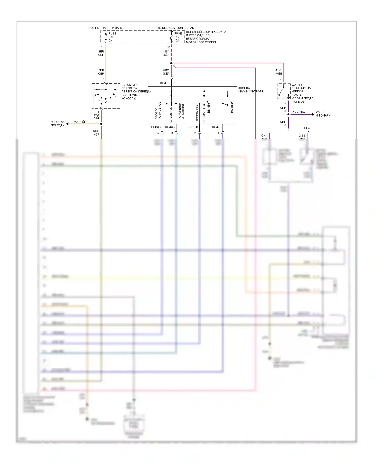 Z3 BMW E36 (1995-2000): Электросхема круиз-контроля 