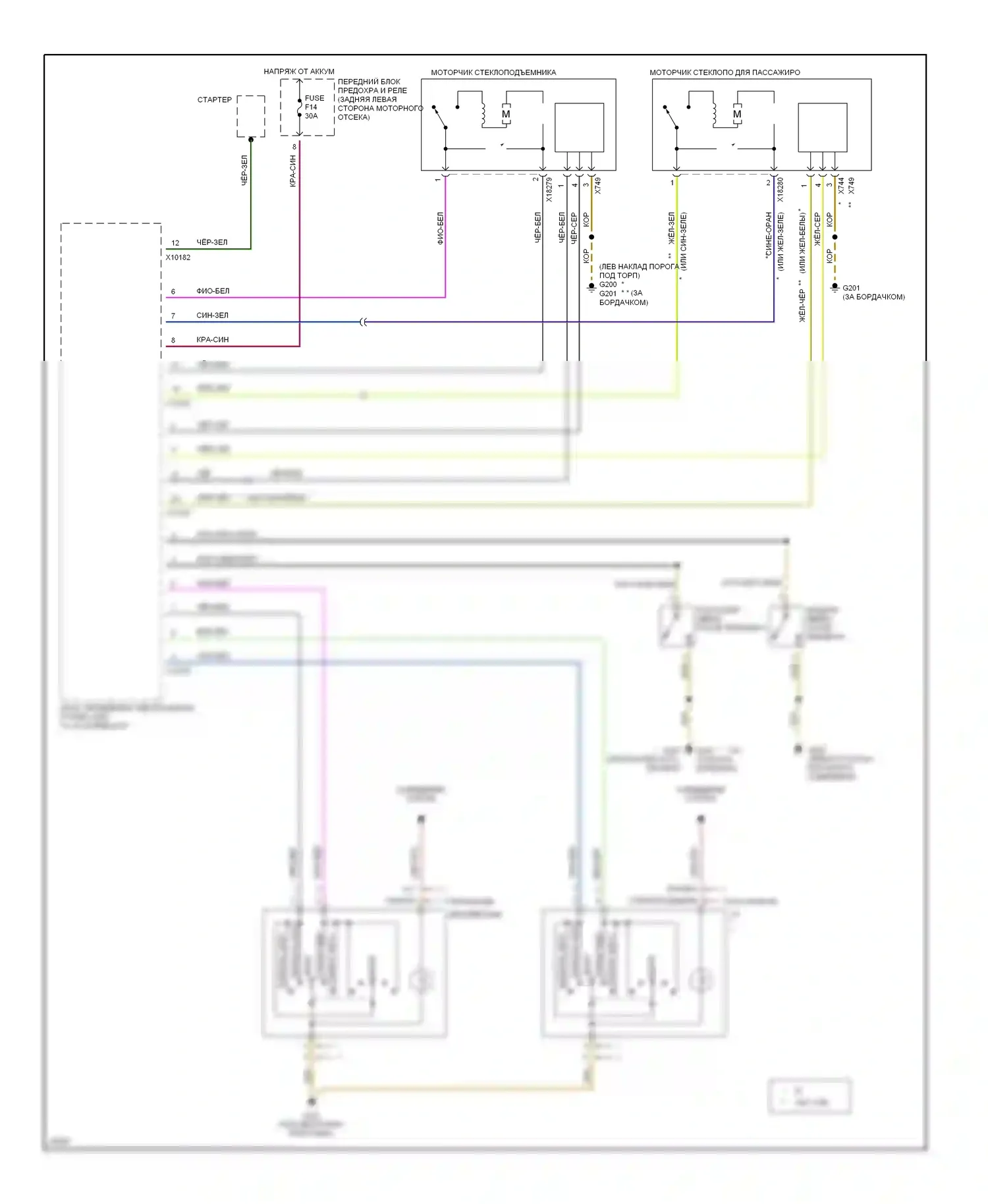 Z3 BMW E36 (1995-2000): Электросхема стеклоподъемника 
