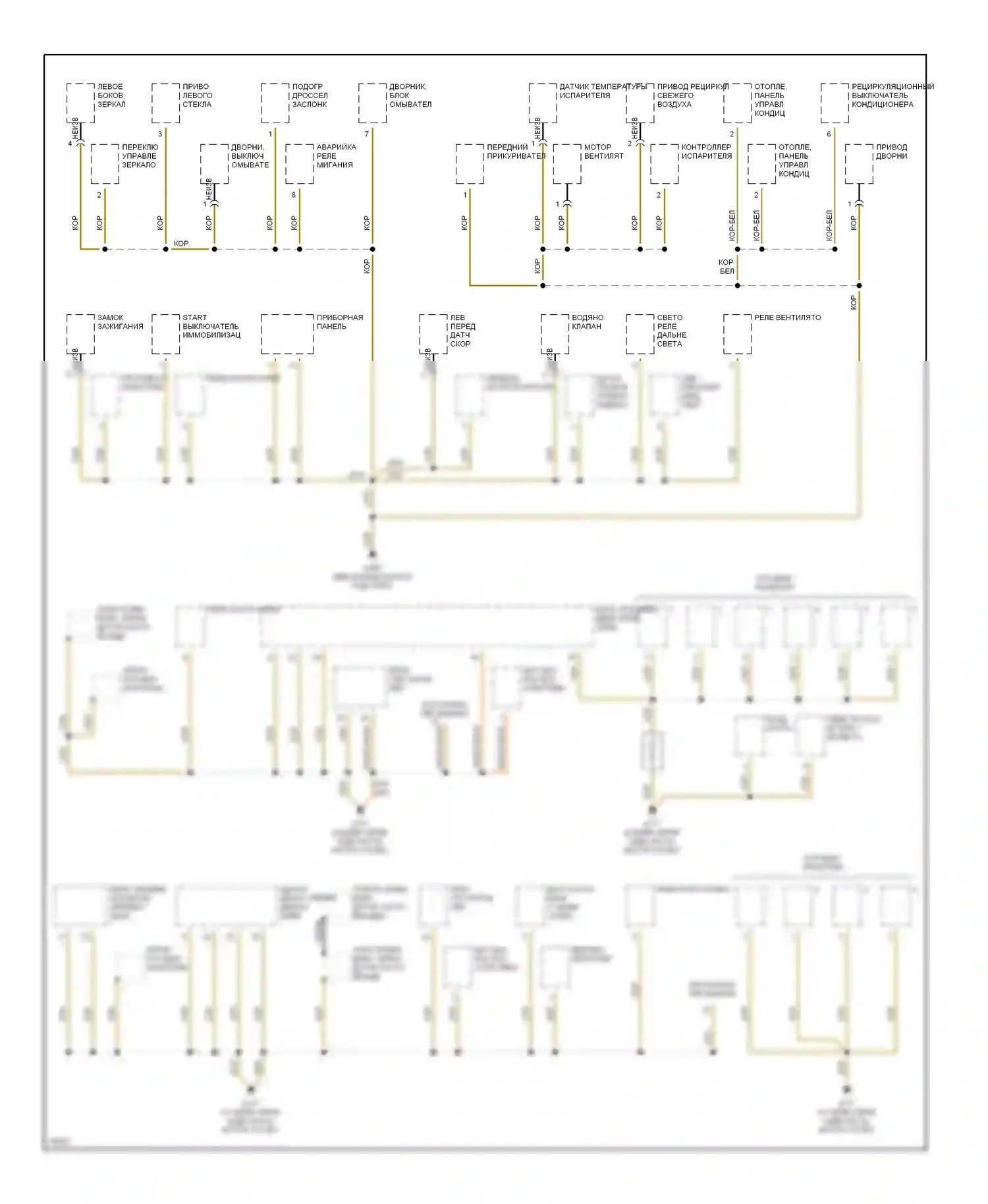 Z3 BMW E36 (1995-2000): Электросхема точек подключения масс (2 из 3) 