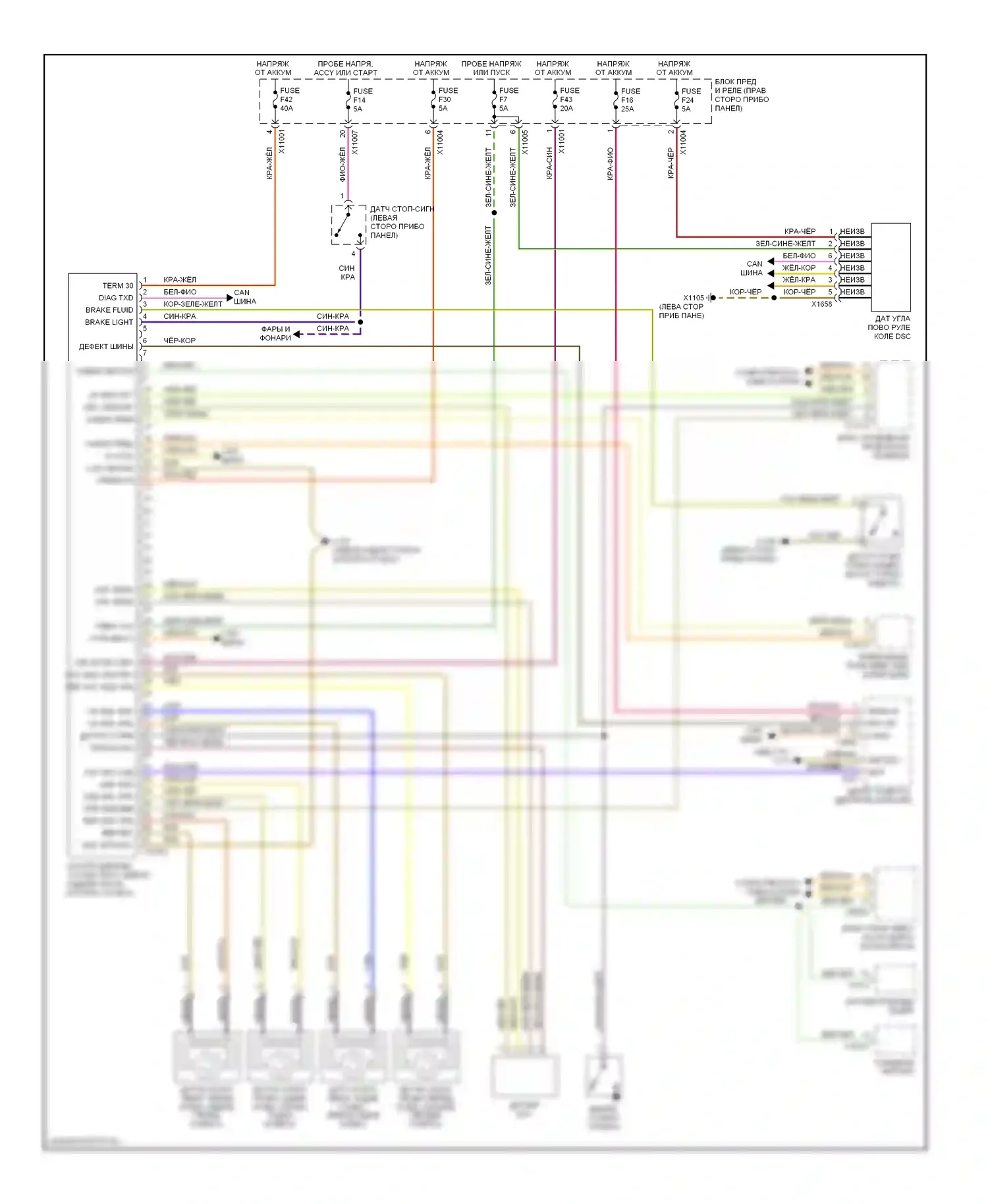 Z4 BMW E85/E86 рестайлинг (2005-2009): Антиблокировочная система abs электросхема 