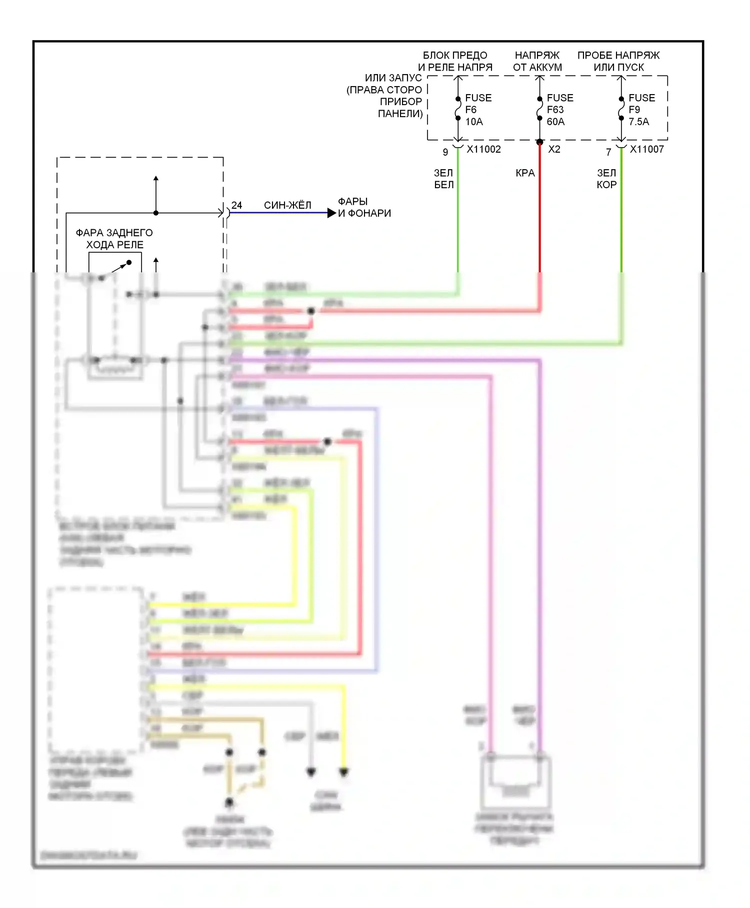 Z4 BMW E85/E86 рестайлинг (2005-2009): Электросхема блокировки селектора 