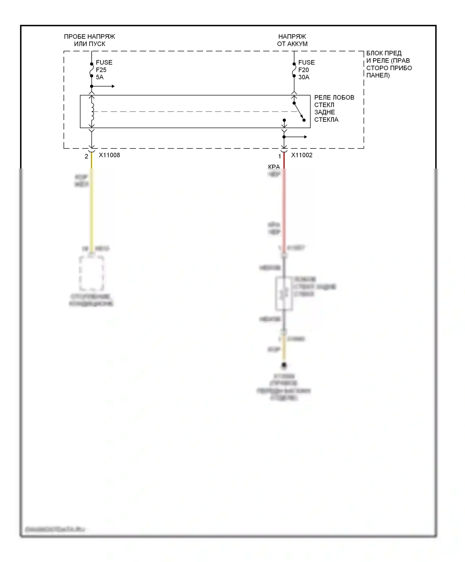 Z4 BMW E85/E86 рестайлинг (2005-2009): Подогрев стекол электросхема, кроме кабриолета 