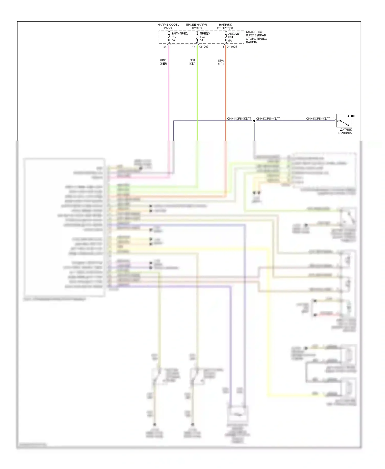 Z4 BMW E85/E86 рестайлинг (2005-2009): Электросхема приборной панели 
